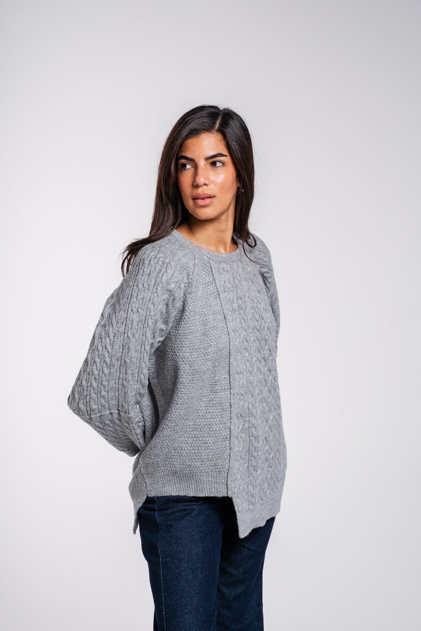 See Me Braids Pullover in Grey