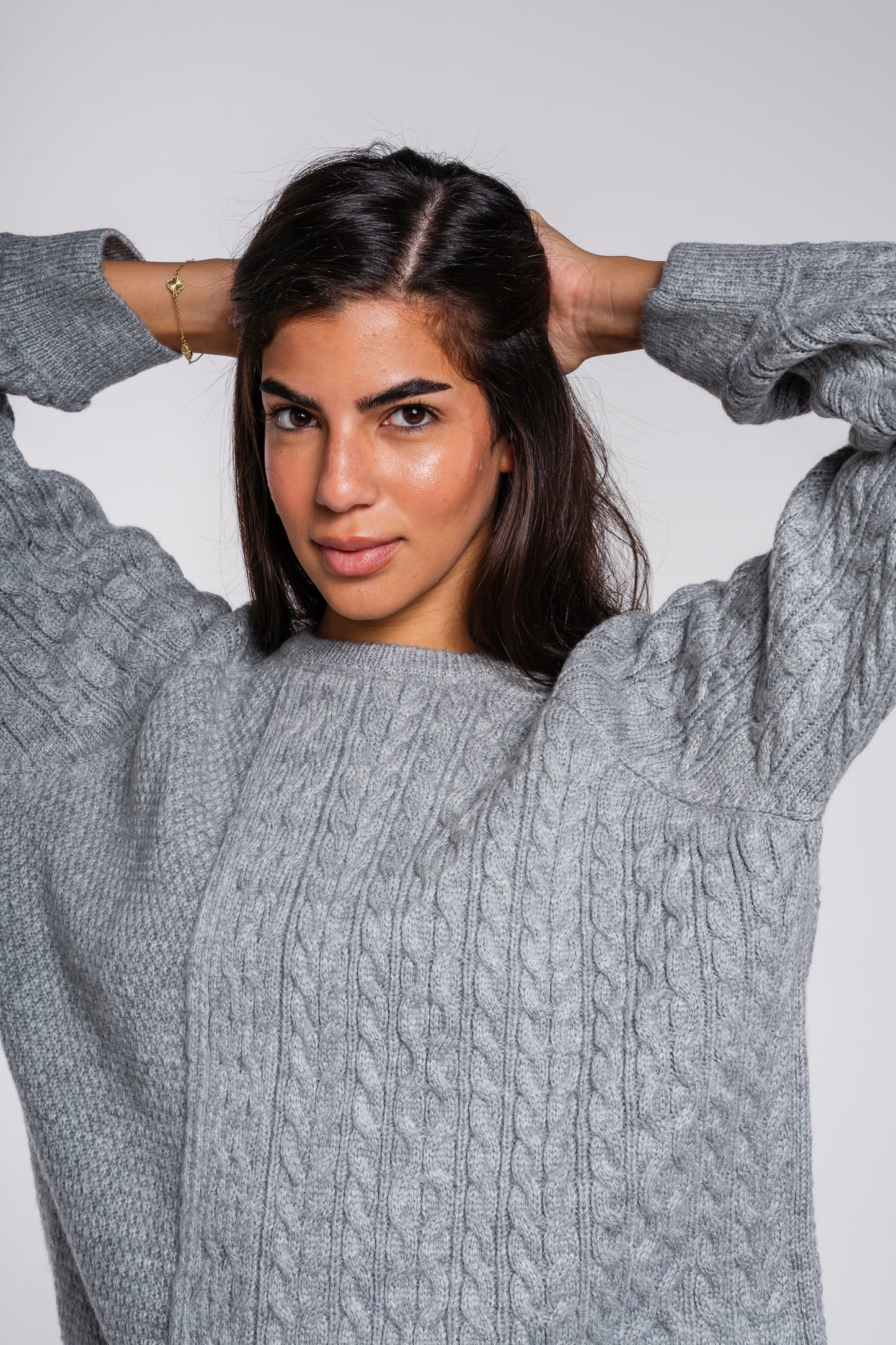 See Me Braids Pullover in Grey