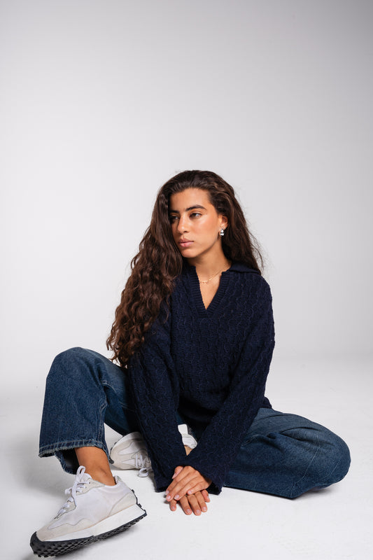 Going Places Pullover in navy
