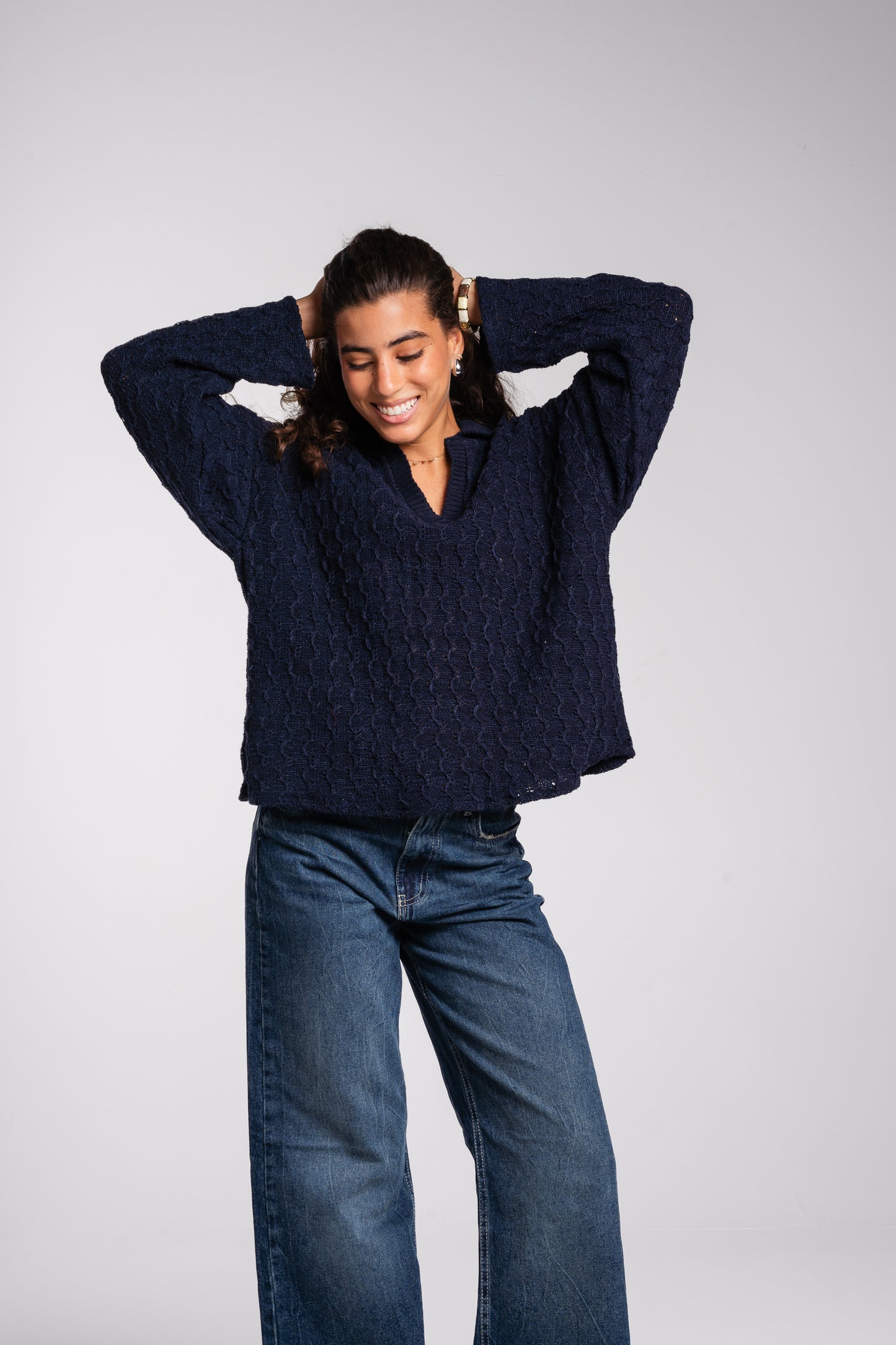 Going Places Pullover in navy