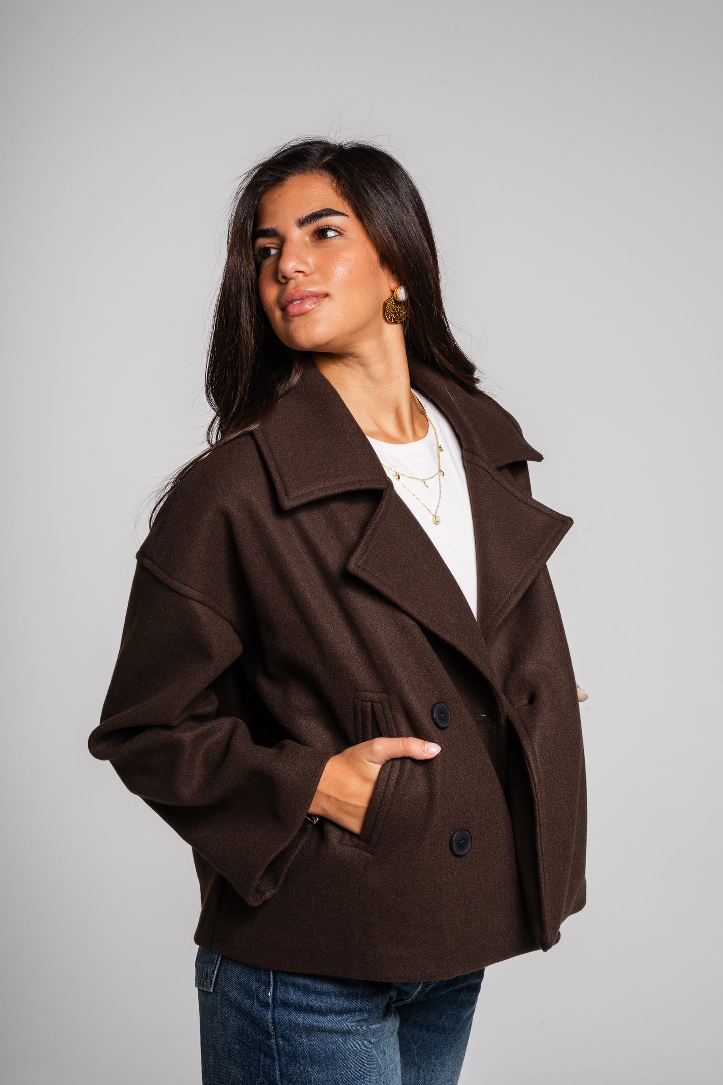 Snug jacket in brown