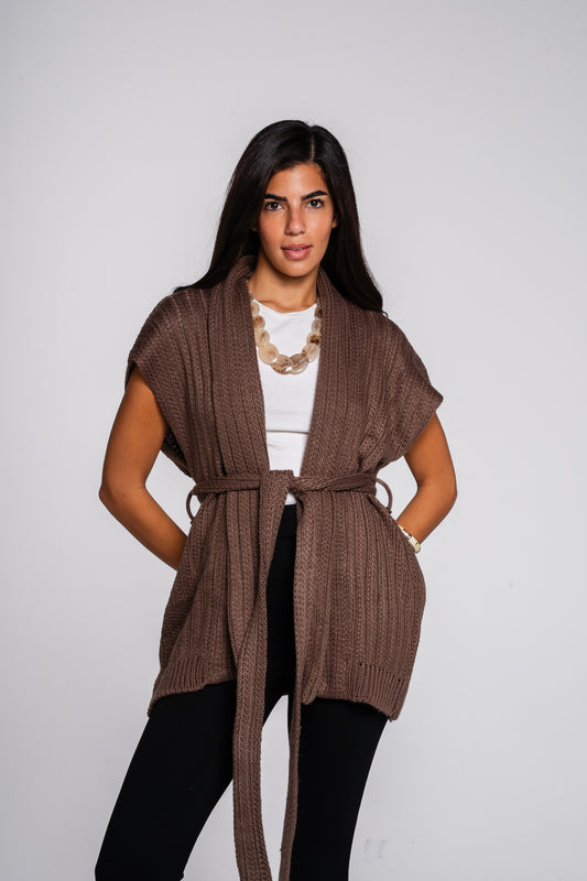 Love Story Vest in Cafe