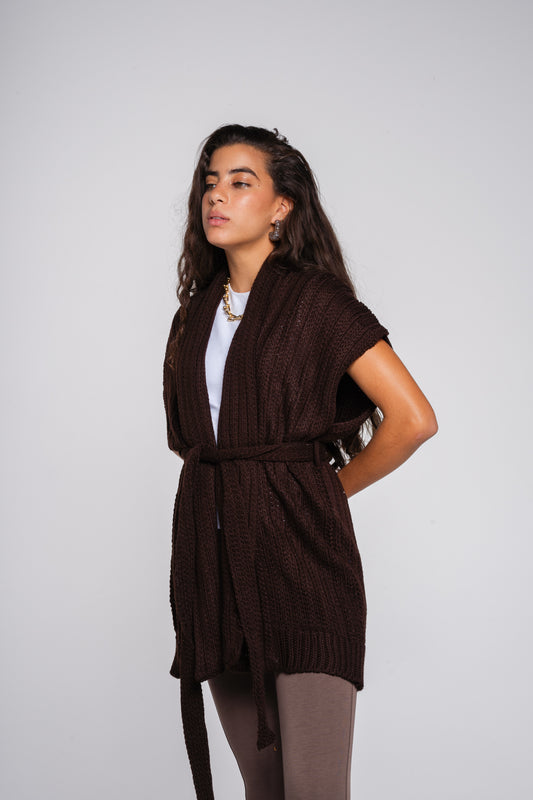 Love Story Vest in Brown