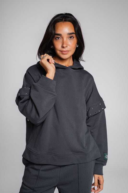 Studded Easy Set in Dark Grey