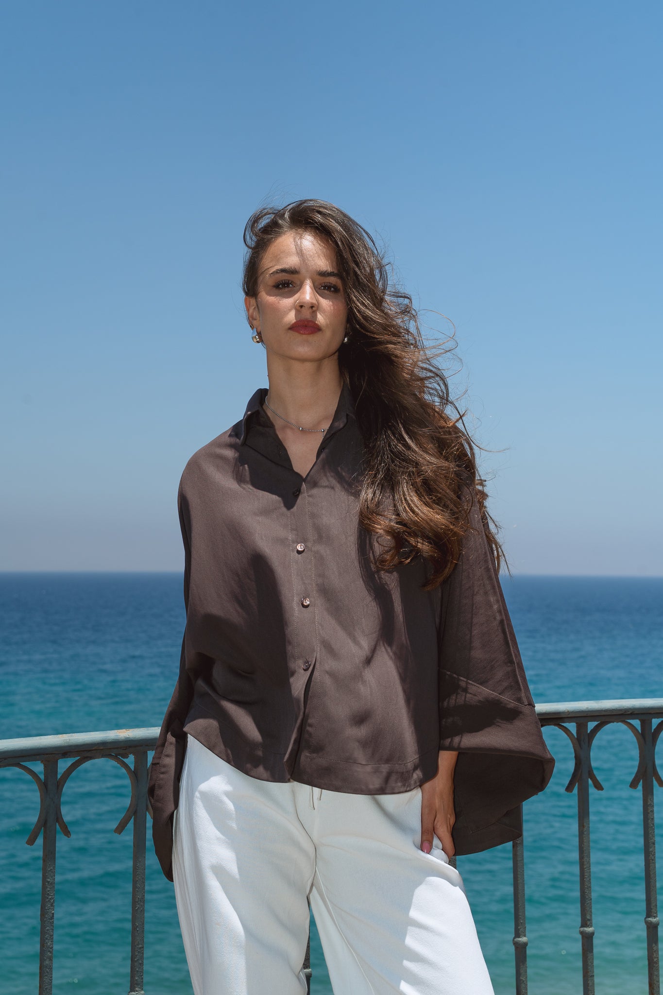 Salt Air Shirt in Burnt Brown
