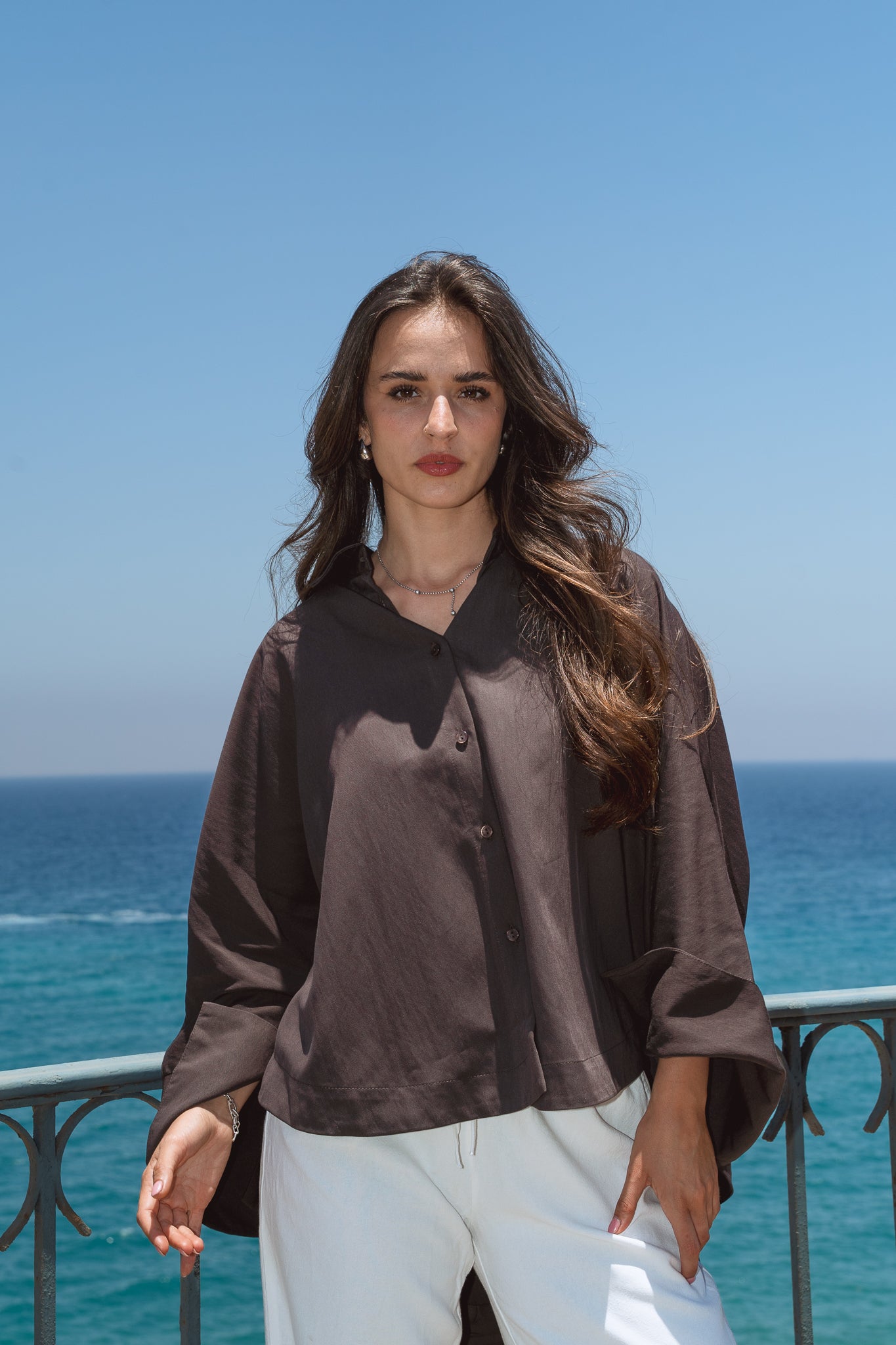 Salt Air Shirt in Burnt Brown