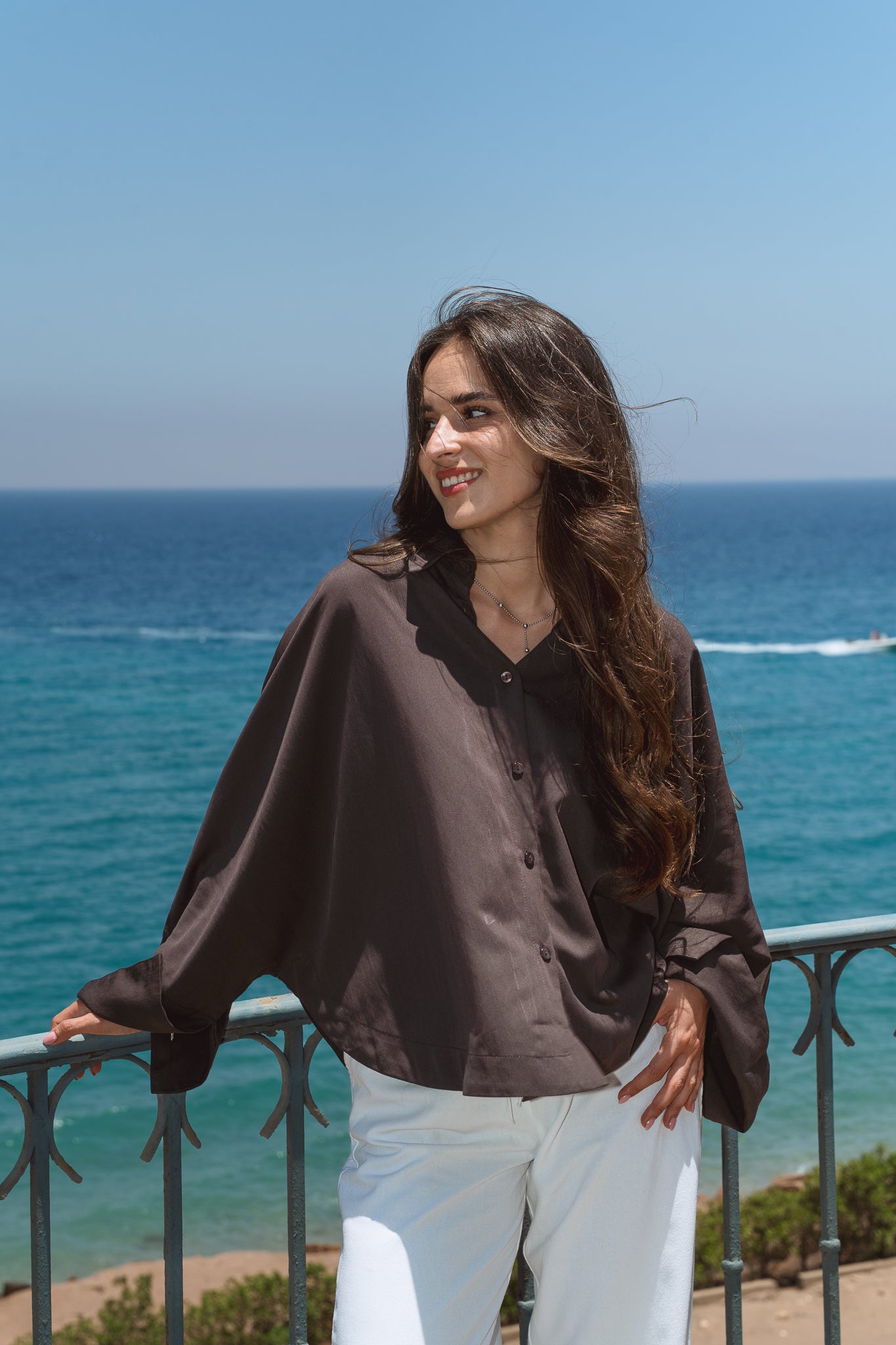Salt Air Shirt in Burnt Brown