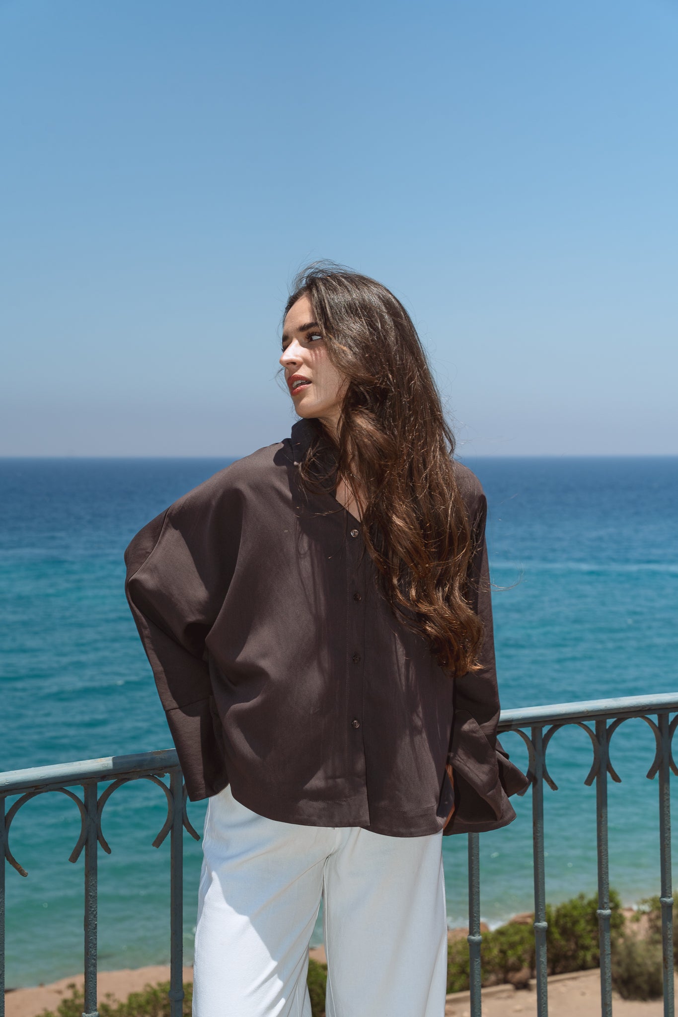 Salt Air Shirt in Burnt Brown