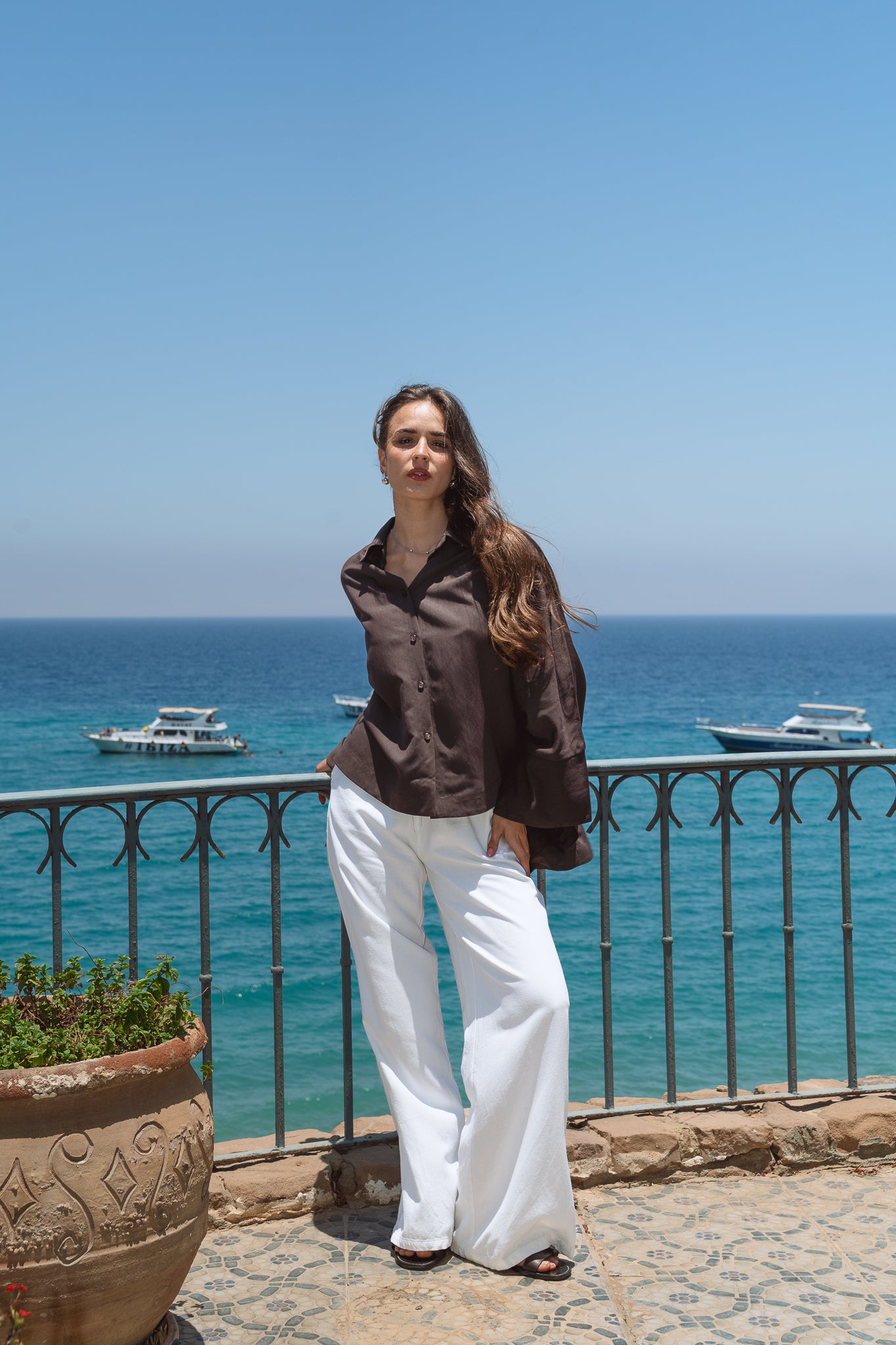 Salt Air Shirt in Burnt Brown