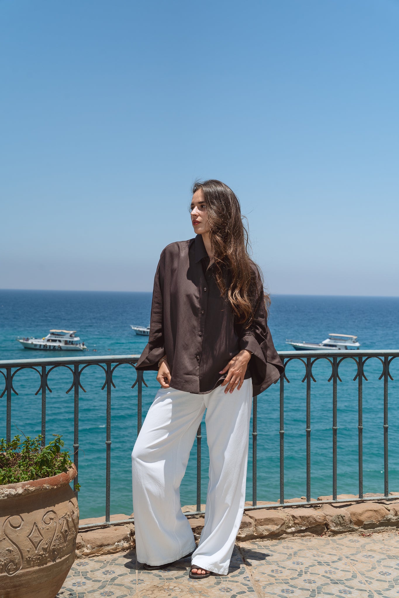 Salt Air Shirt in Burnt Brown