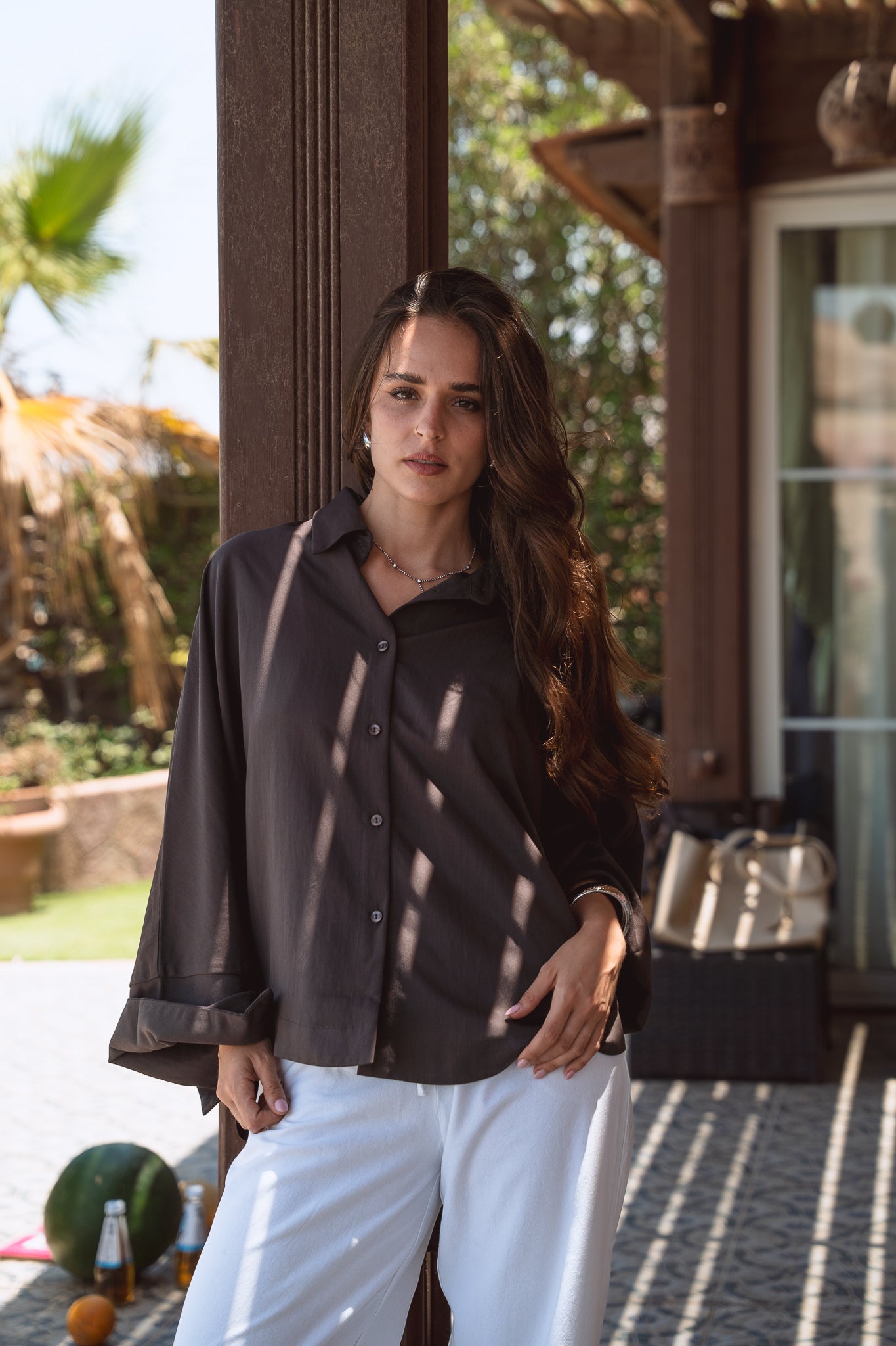 Salt Air Shirt in Burnt Brown