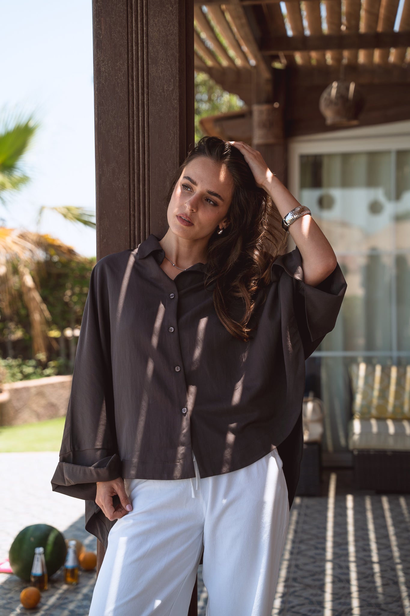 Salt Air Shirt in Burnt Brown