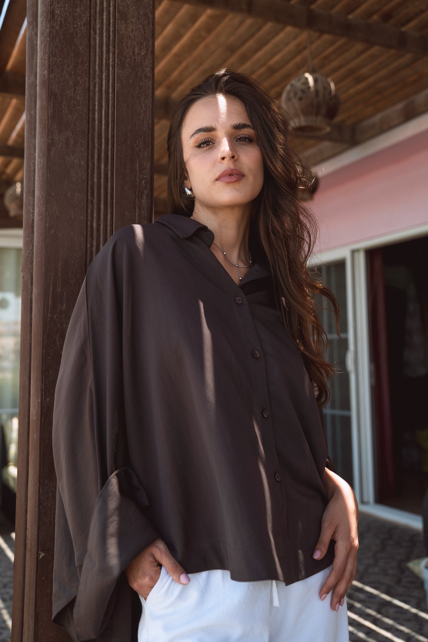 Salt Air Shirt in Burnt Brown
