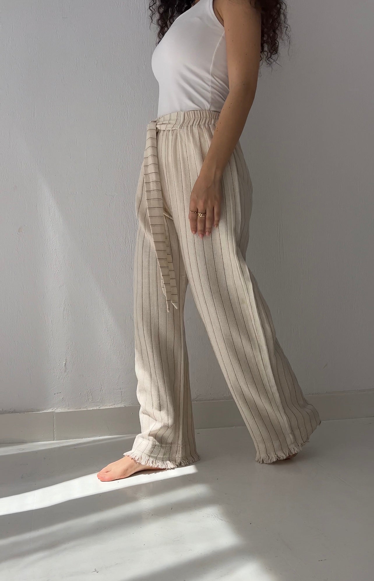 Rustic Pants in Brick Stripes