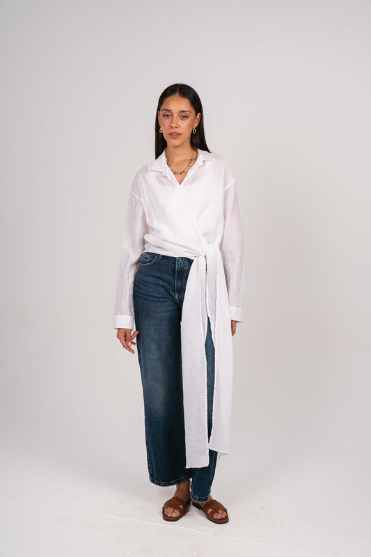Keep it cool wrap shirt in White