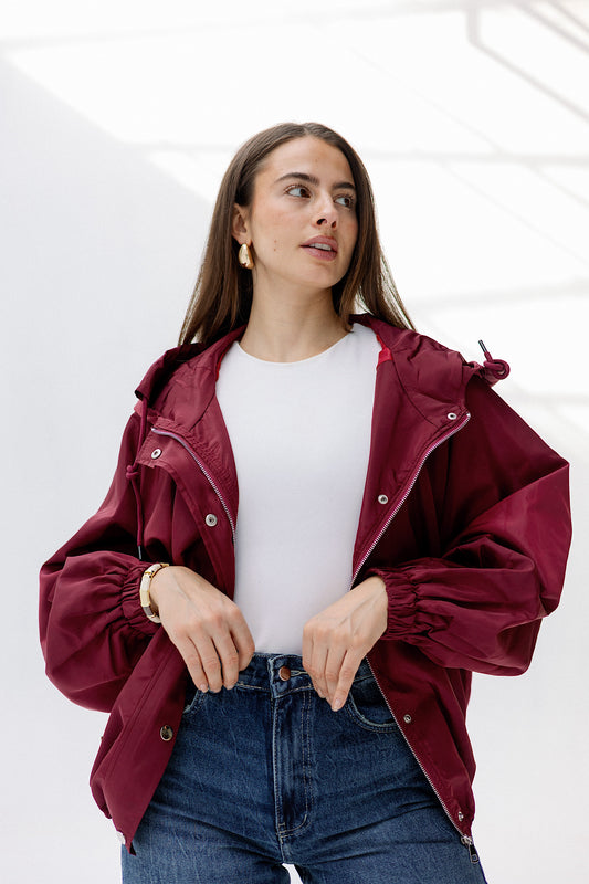 Waterproof Jacket in burgundy