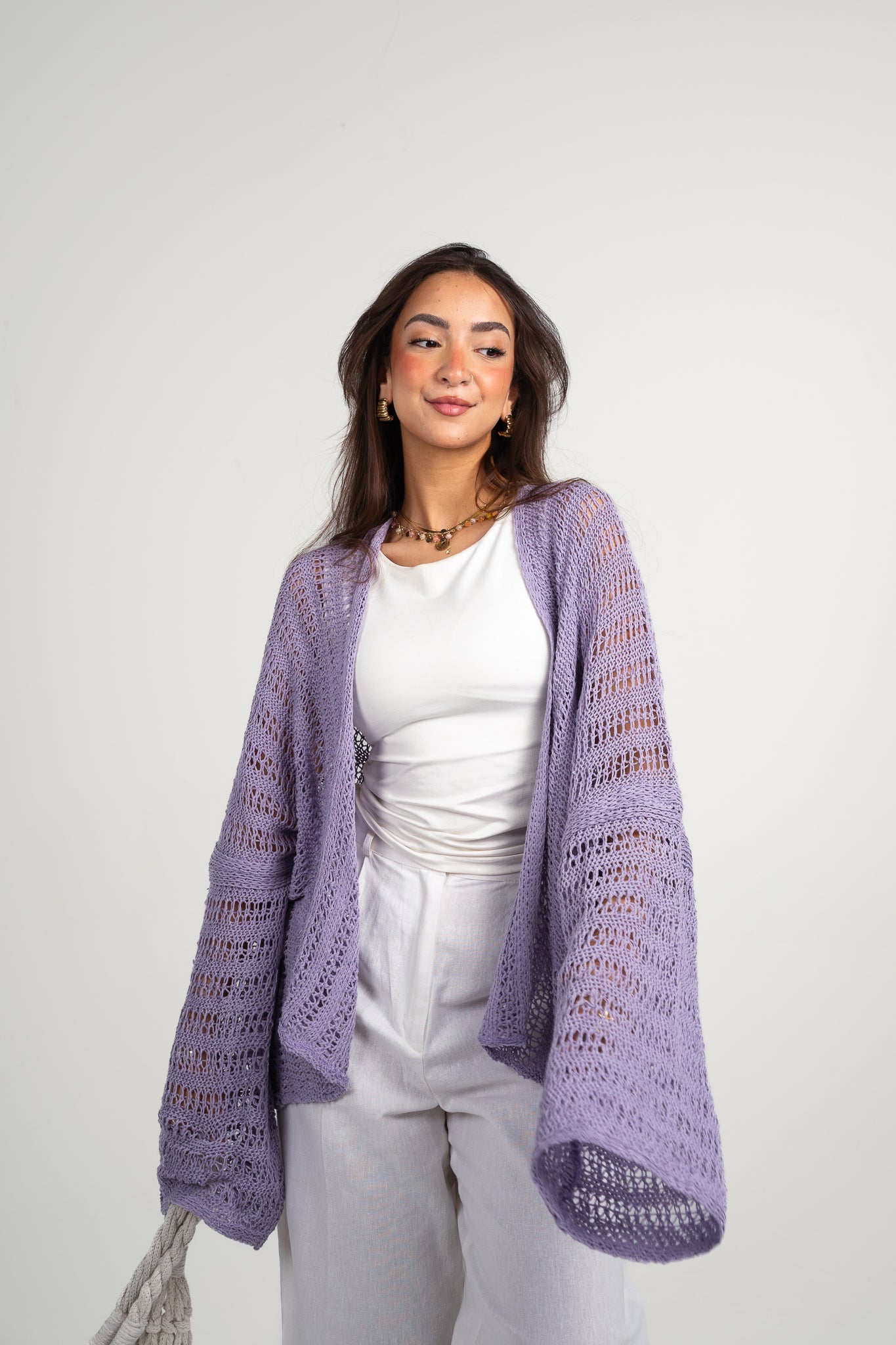 Sunbeam crochet kimono in Lilac