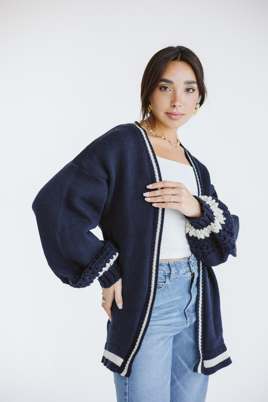 AURA cardigan in Navy