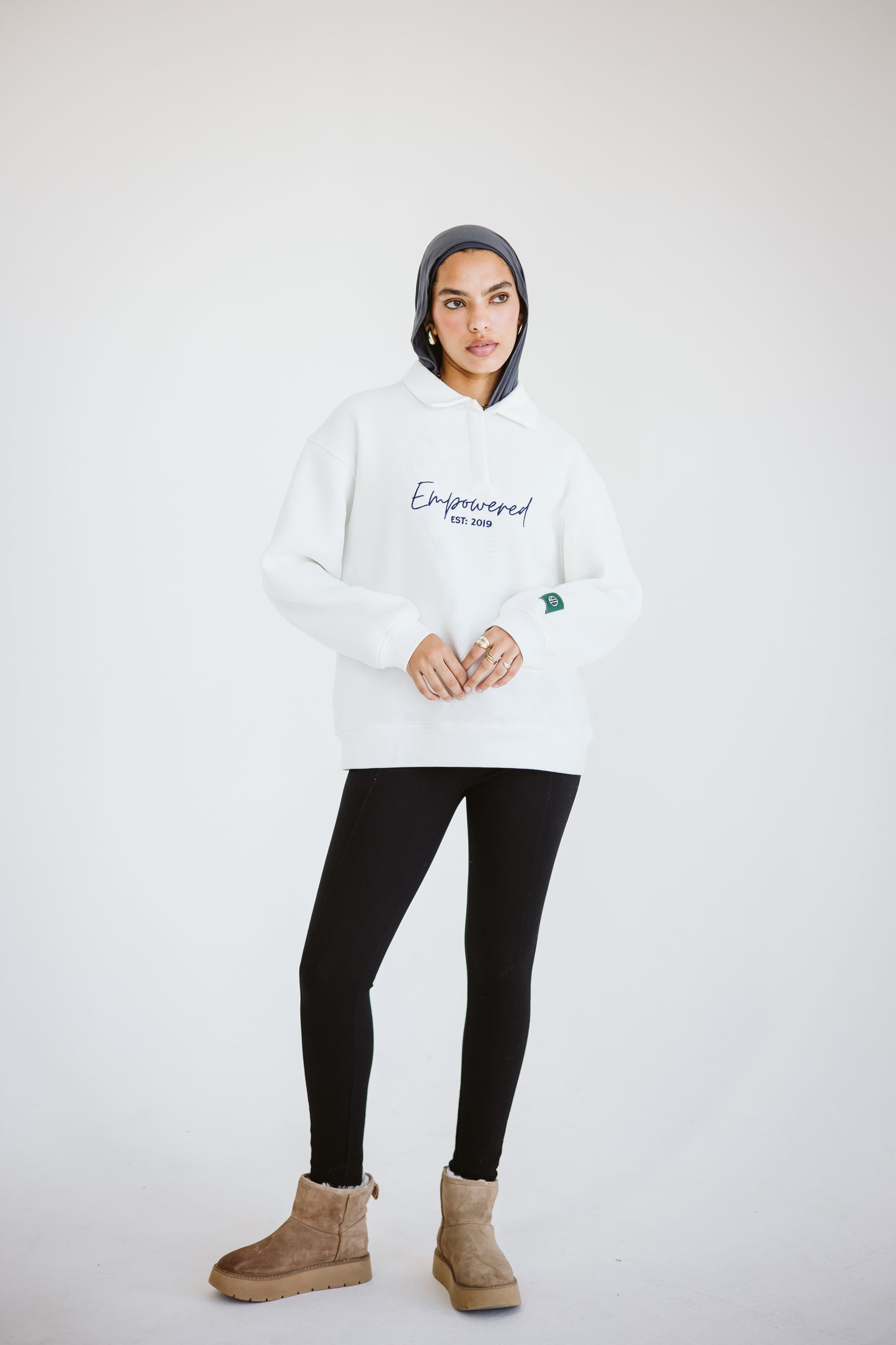 Empowered sweater in off-white