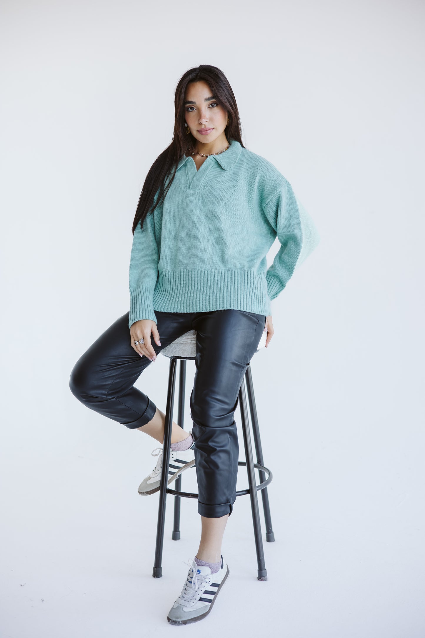 Knit sweater in Mint