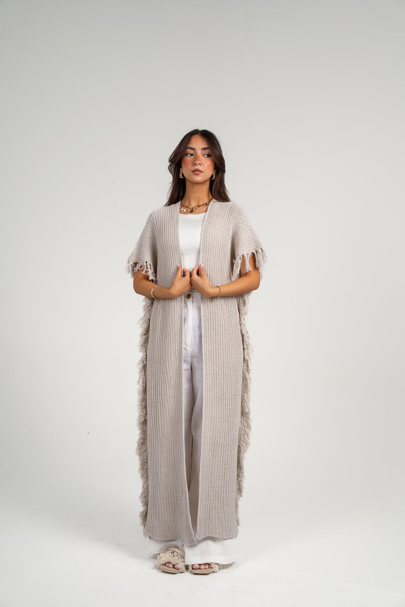 Clear skies crochet cover-up in Off-White