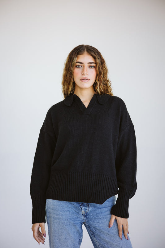 Knit sweater in black