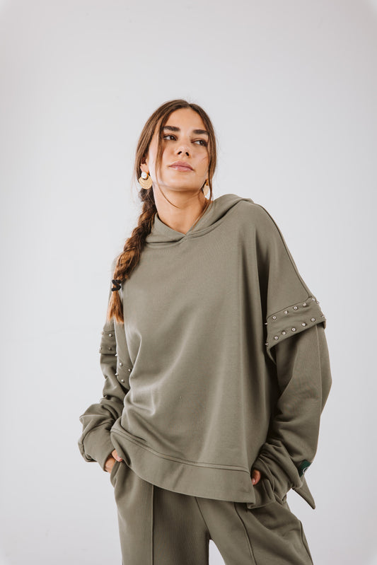 Studded Easy Set in Olive