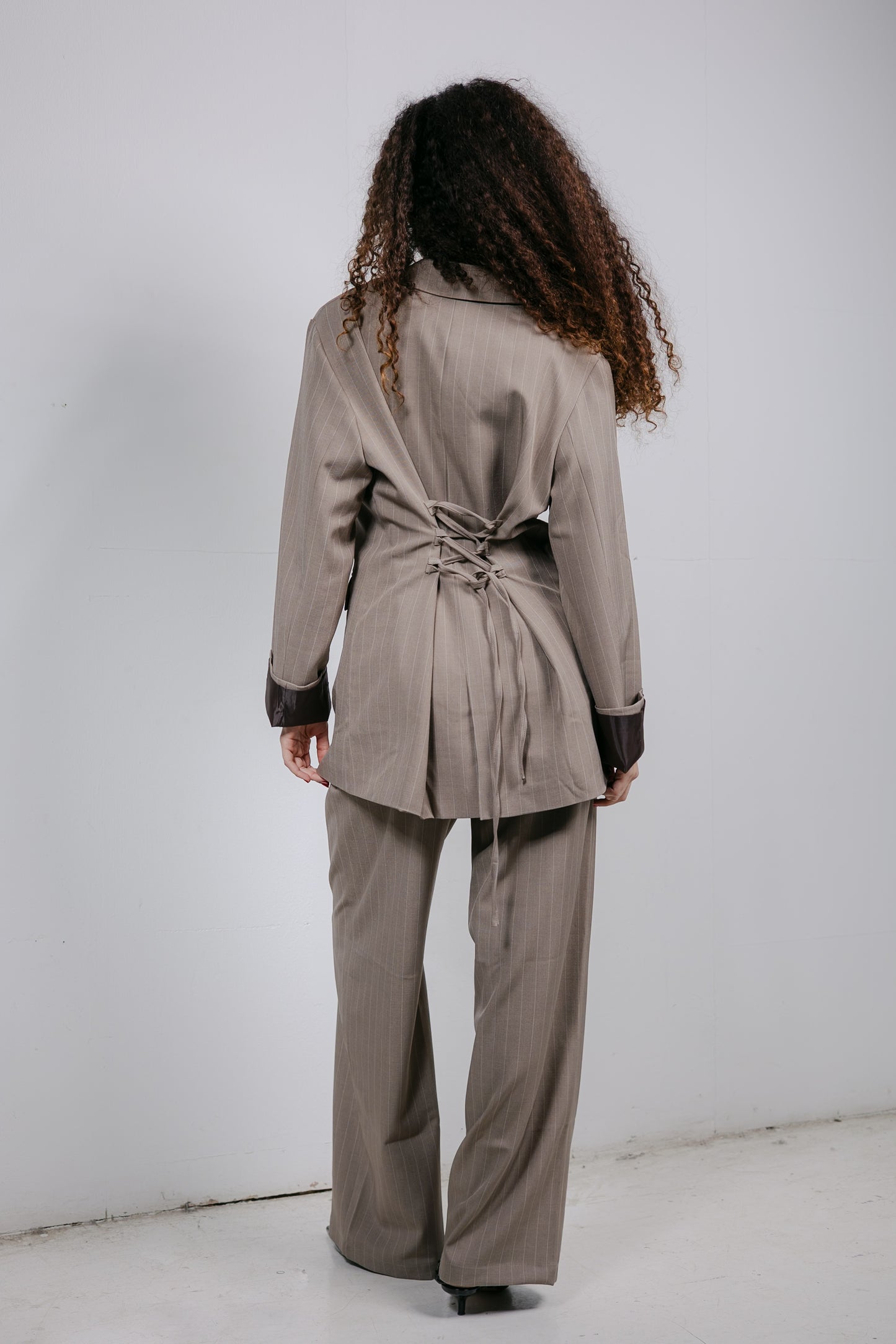 Big Girl Blazer Set in Beige