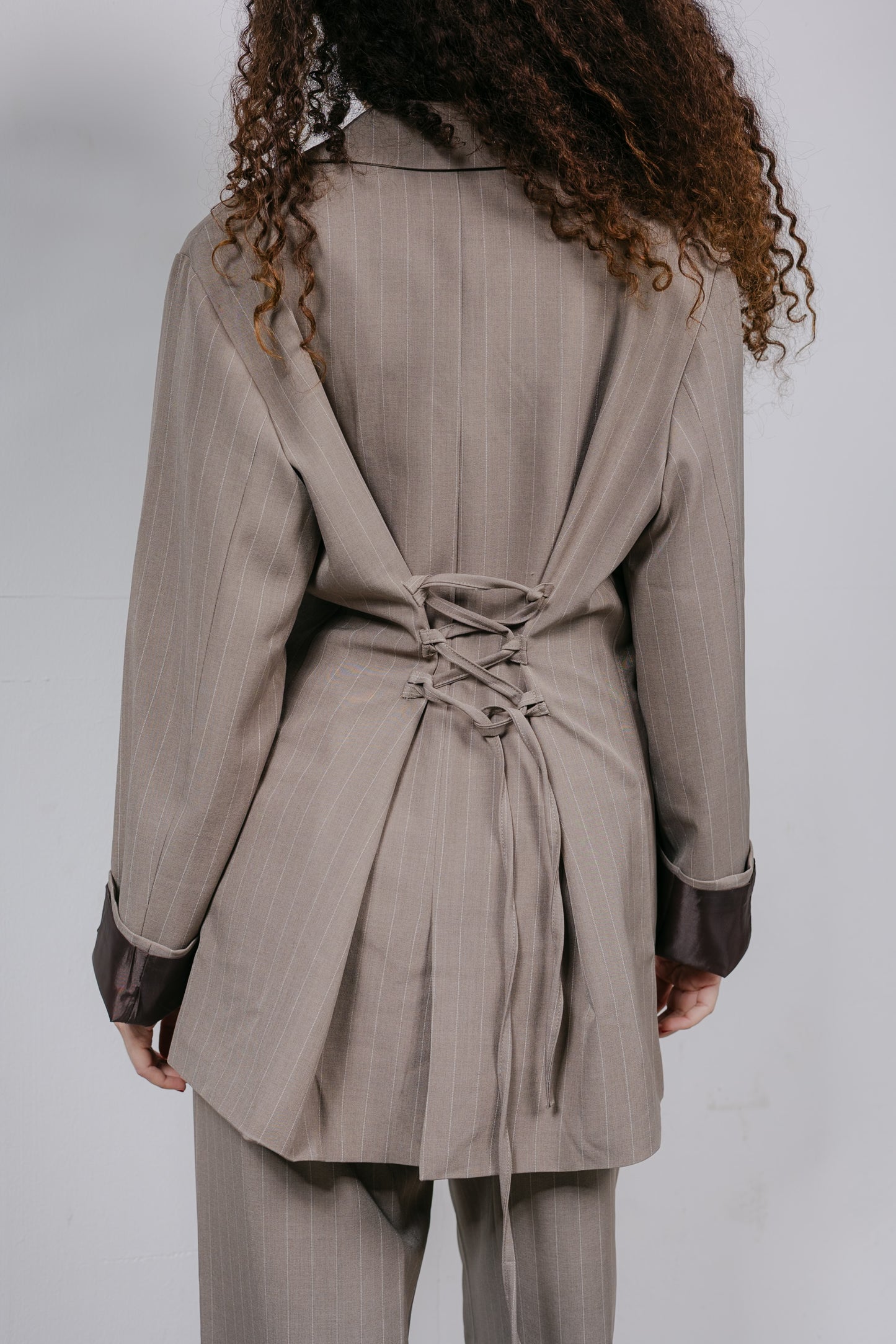 Big Girl Blazer Set in Beige
