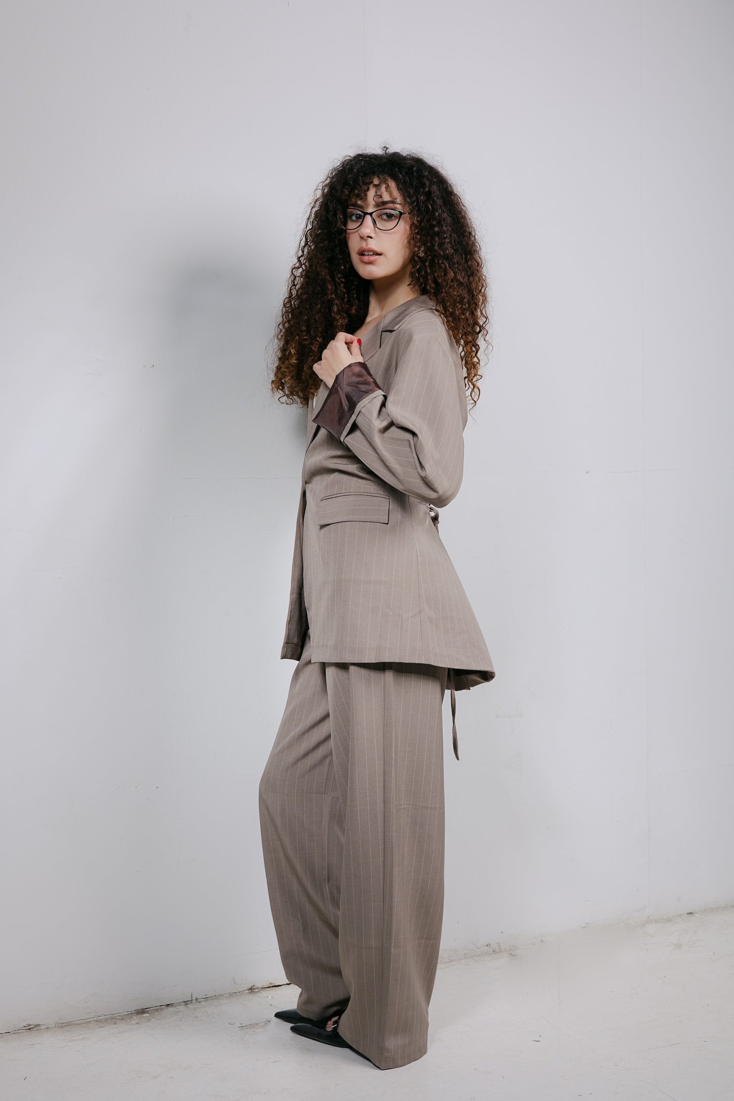 Big Girl Blazer Set in Beige
