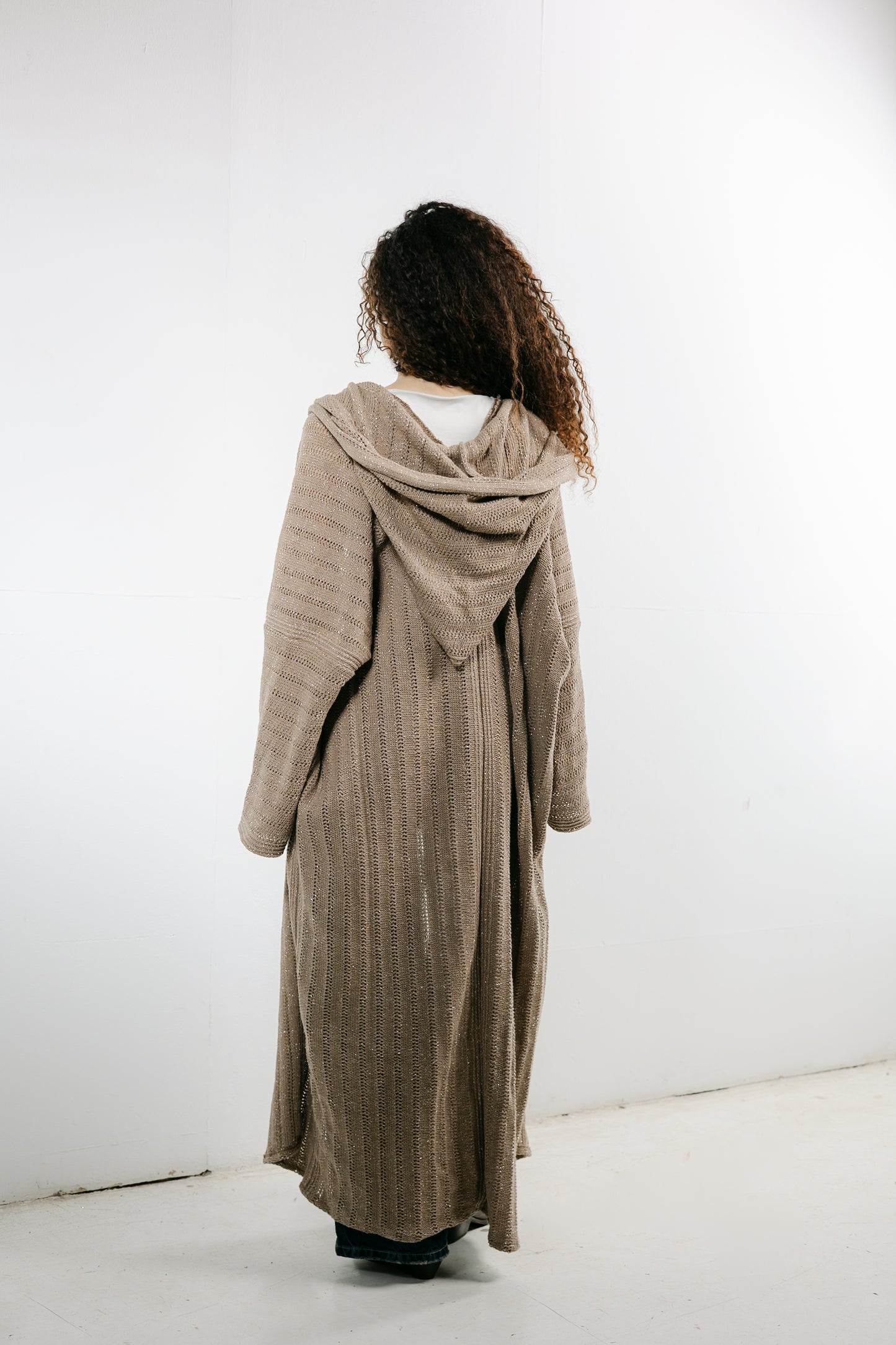 Moon Glow Knit Cardigan in Shimmer Cafe