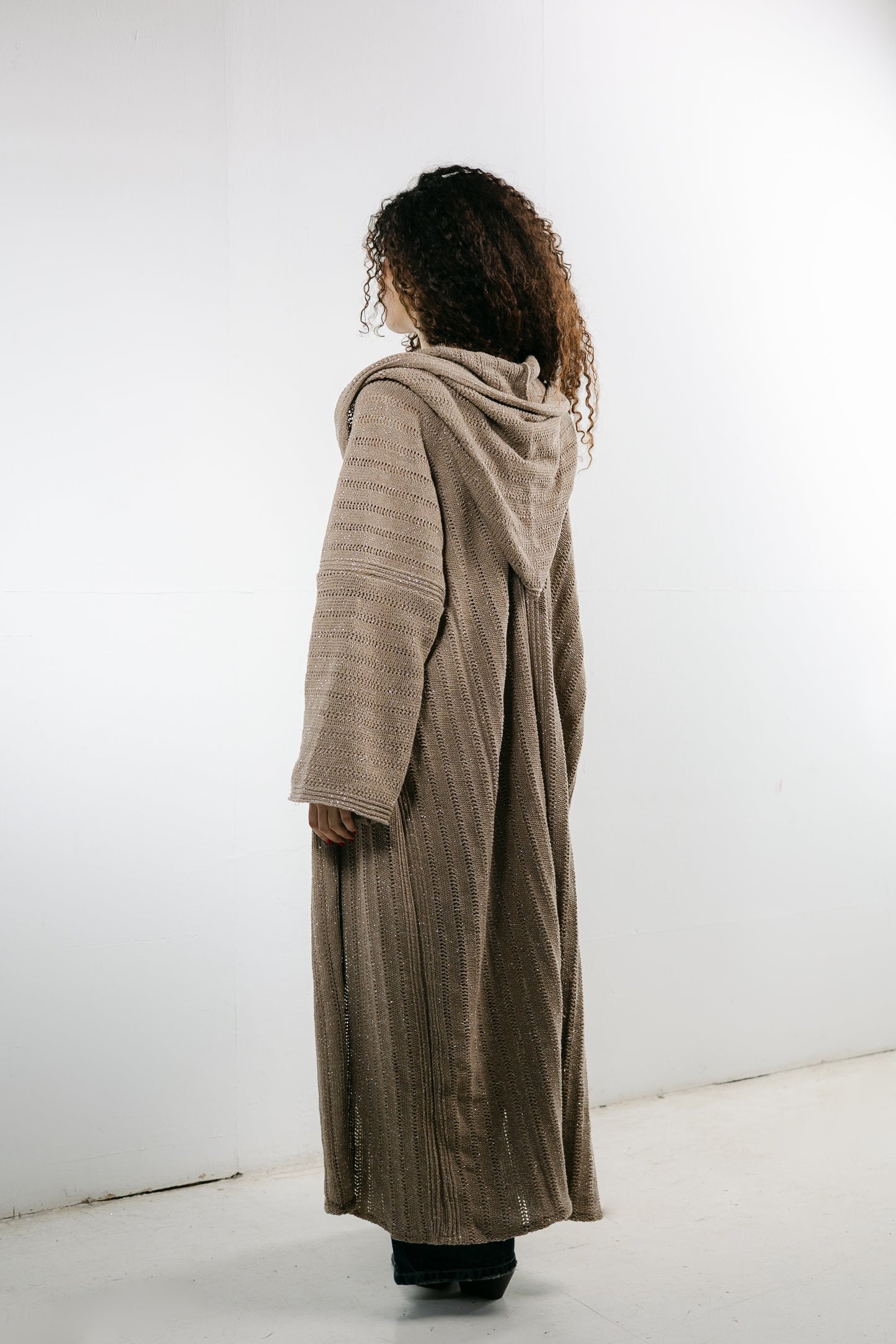 Moon Glow Knit Cardigan in Shimmer Cafe