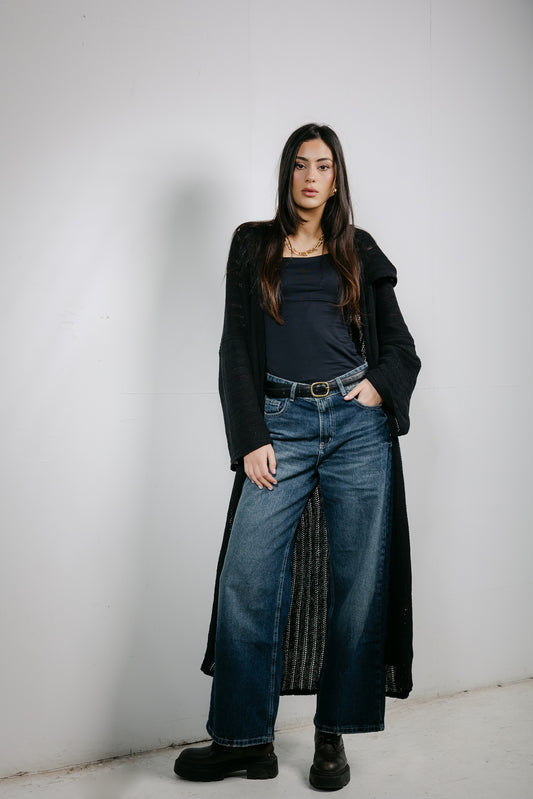 Moon Glow Knit Cardigan in Black