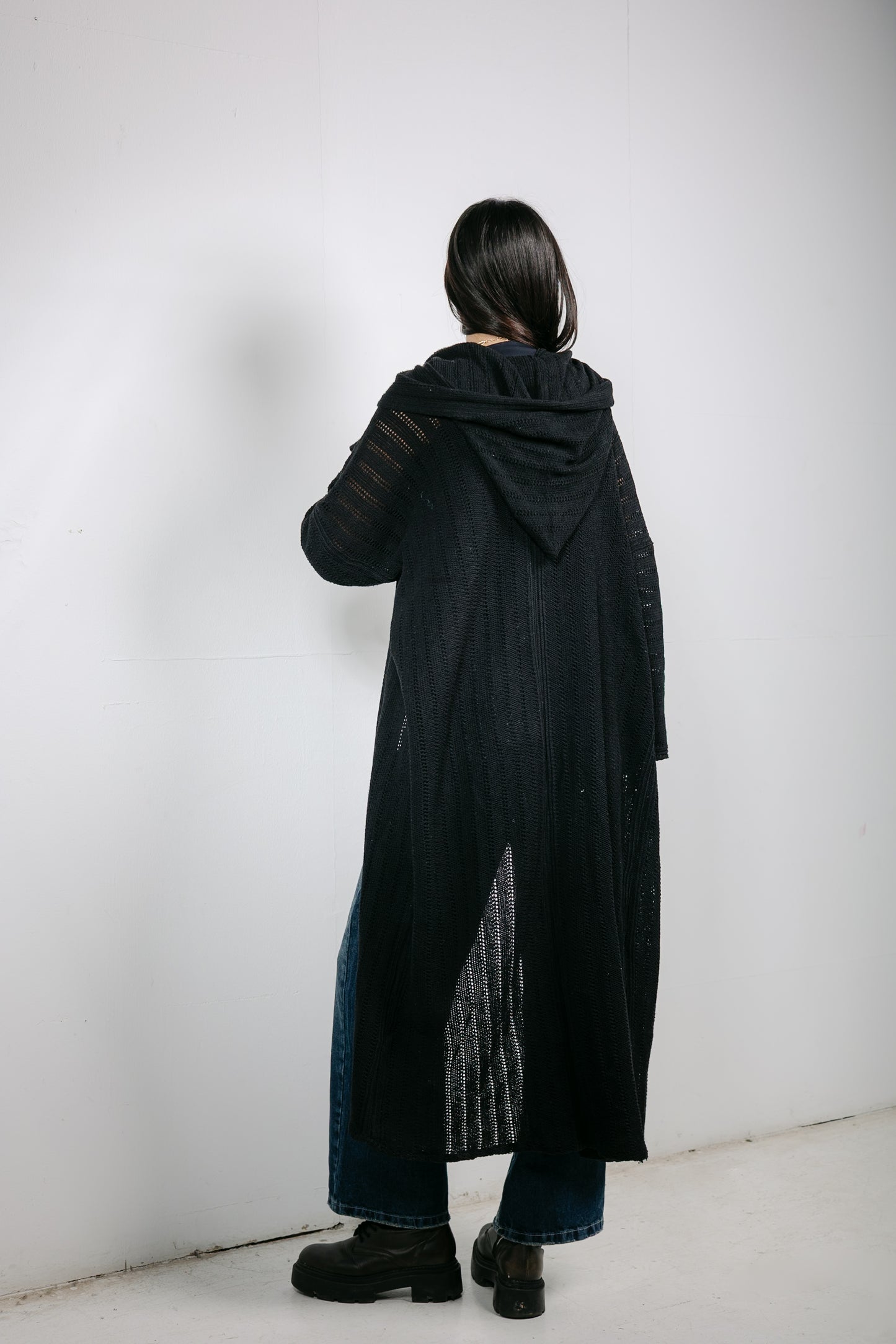 Moon Glow Knit Cardigan in Black