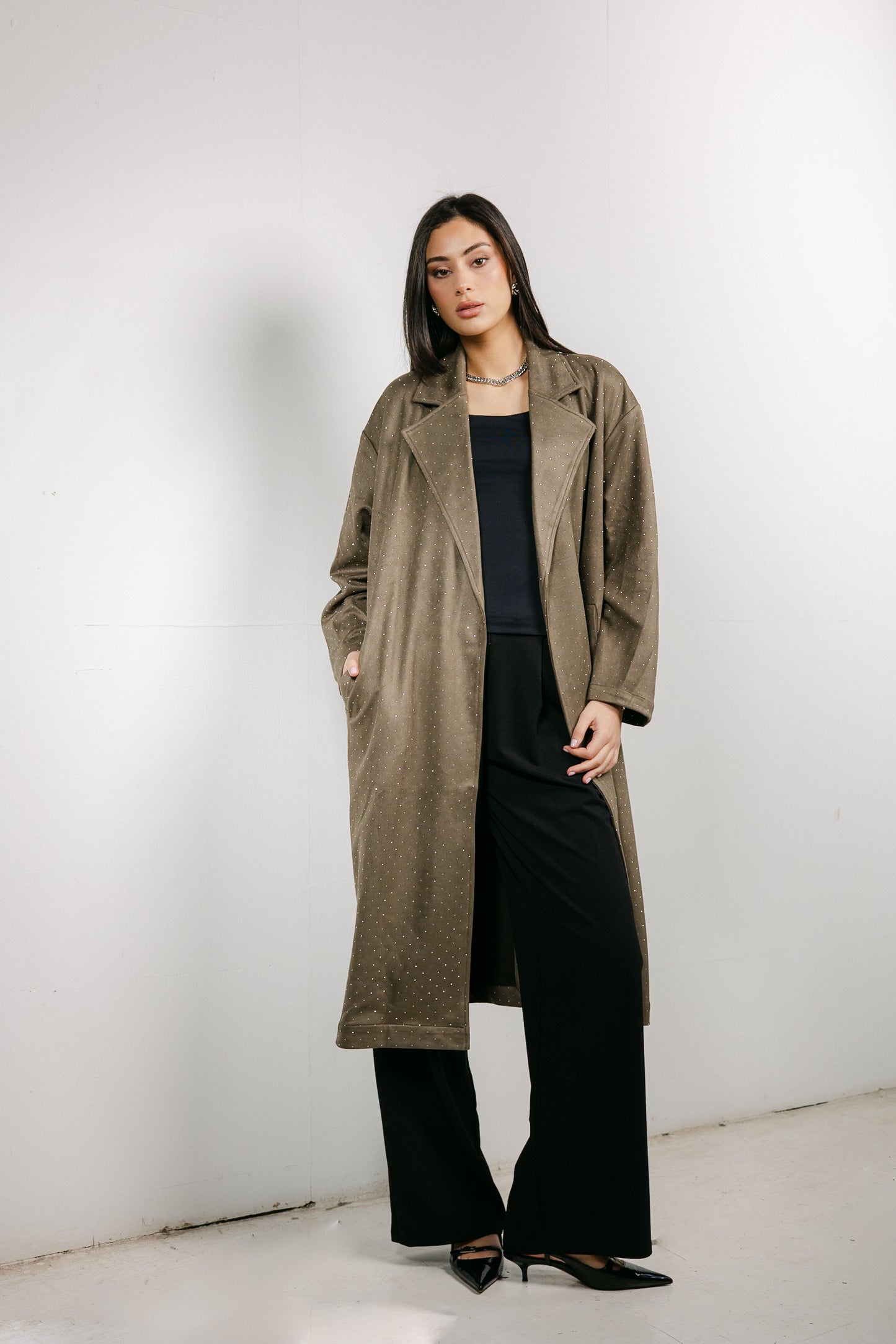 Parisian Trench Coat in Olive