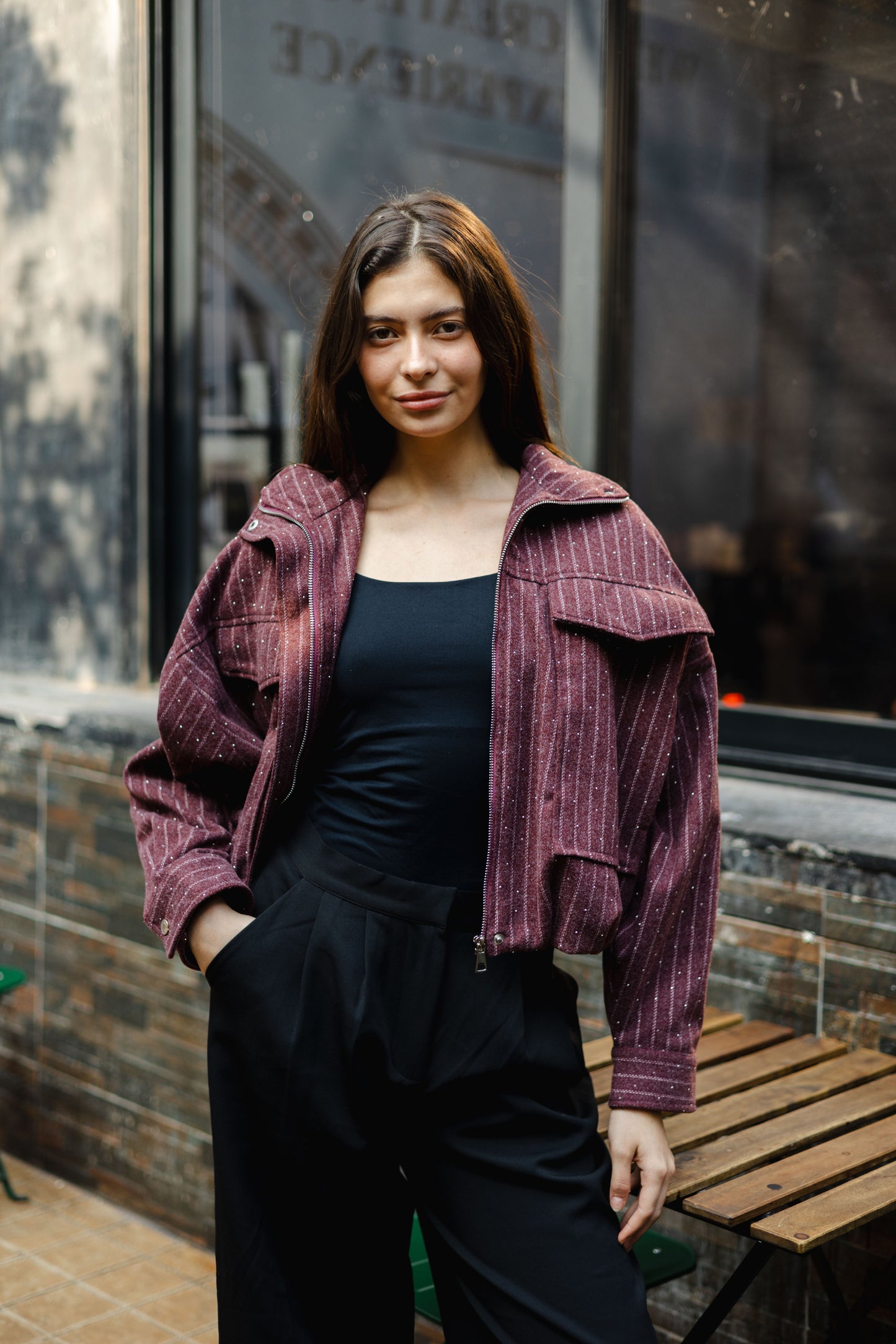 Star Daze Jacket in Burgundy