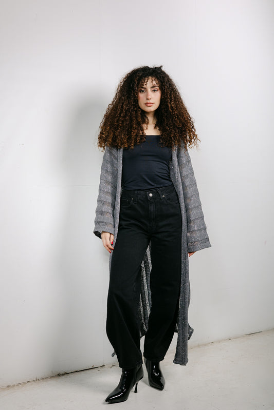 Sweet Attraction Cardigan in Shimmer grey