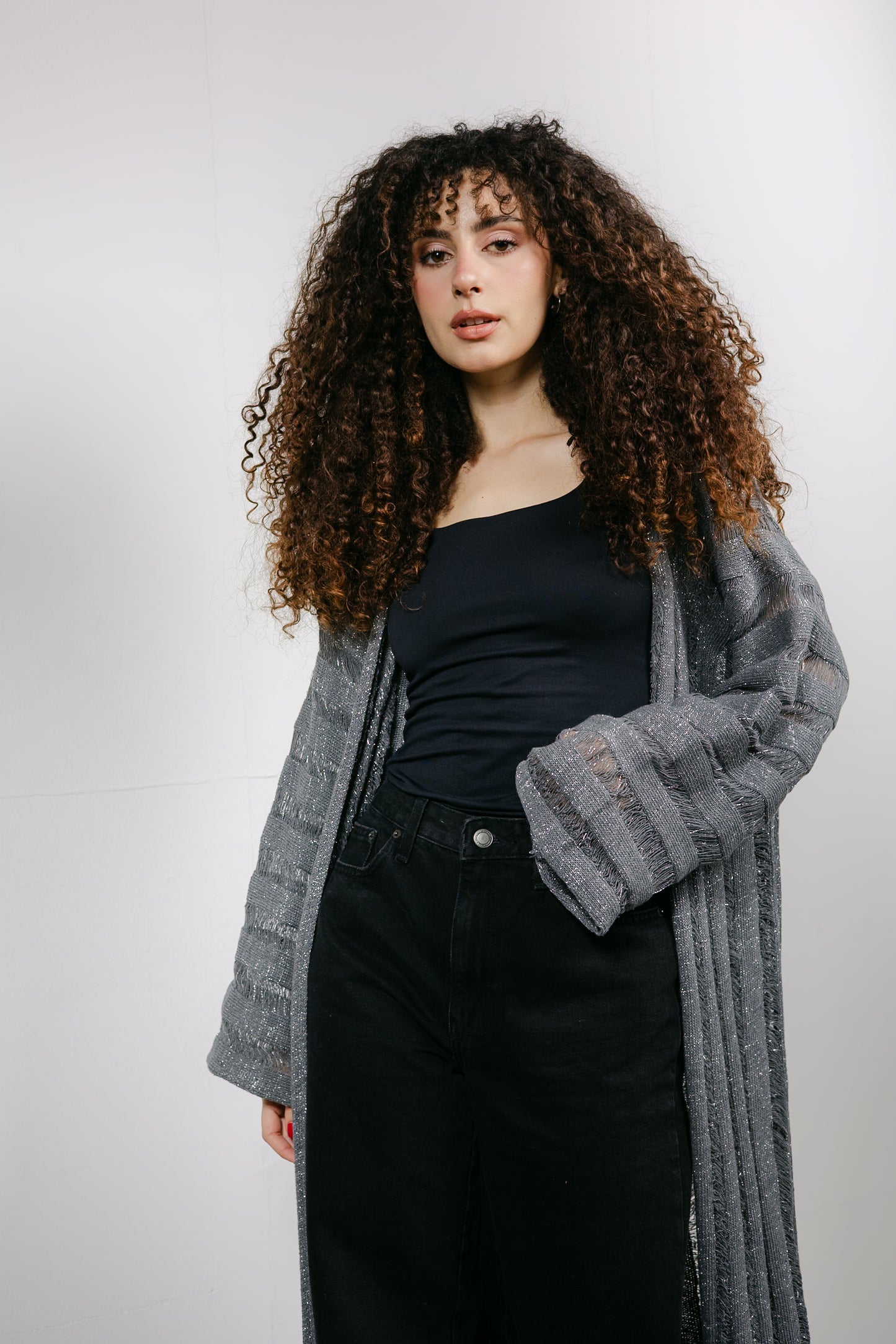 Sweet Attraction Cardigan in Shimmer grey