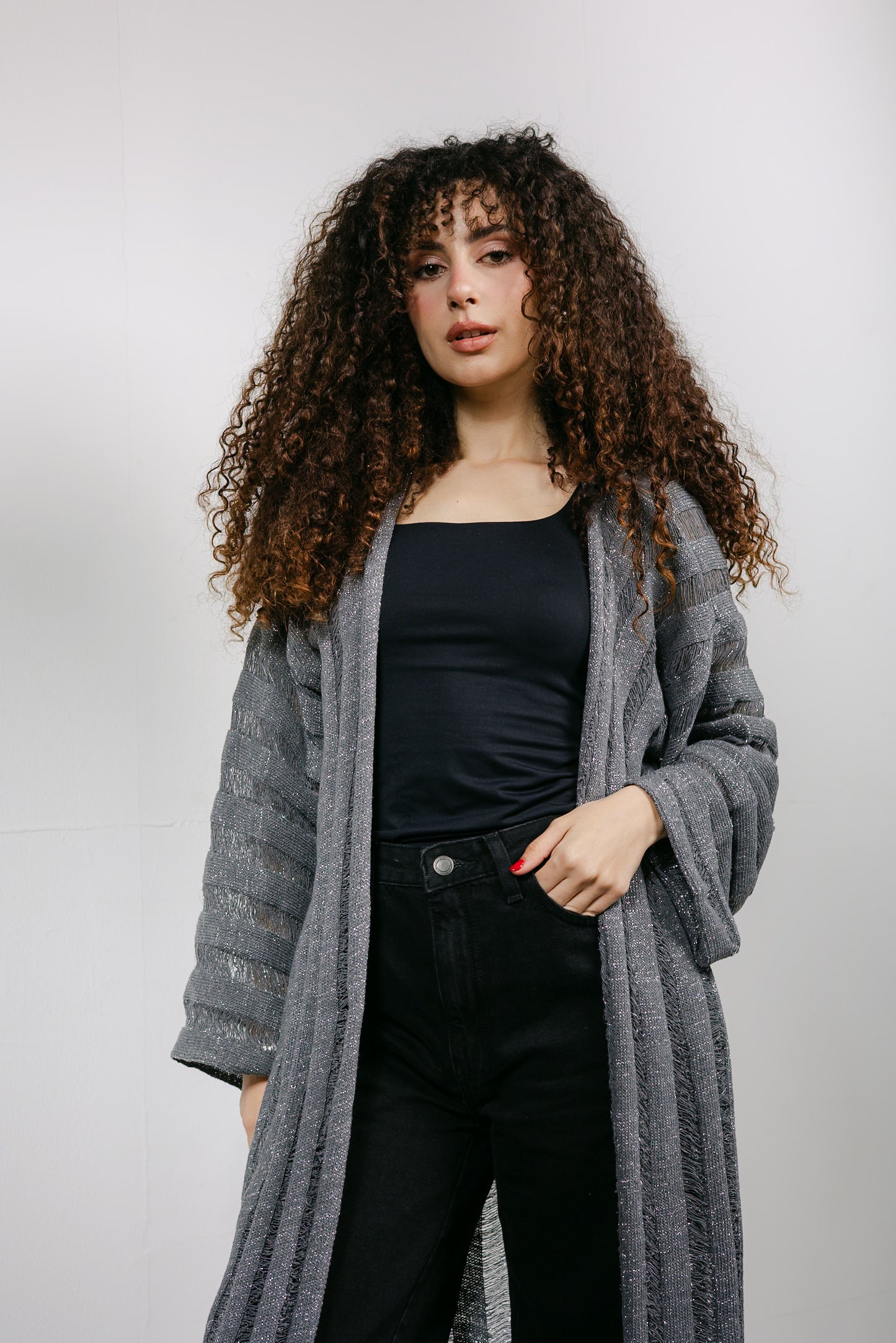 Sweet Attraction Cardigan in Shimmer grey