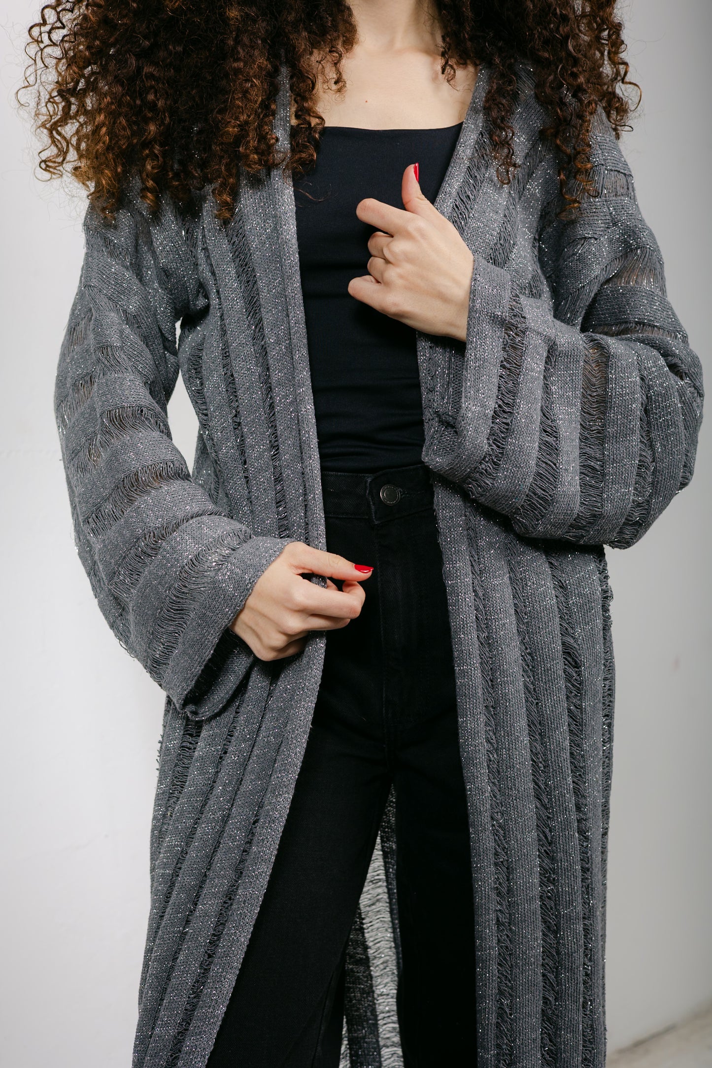 Sweet Attraction Cardigan in Shimmer grey