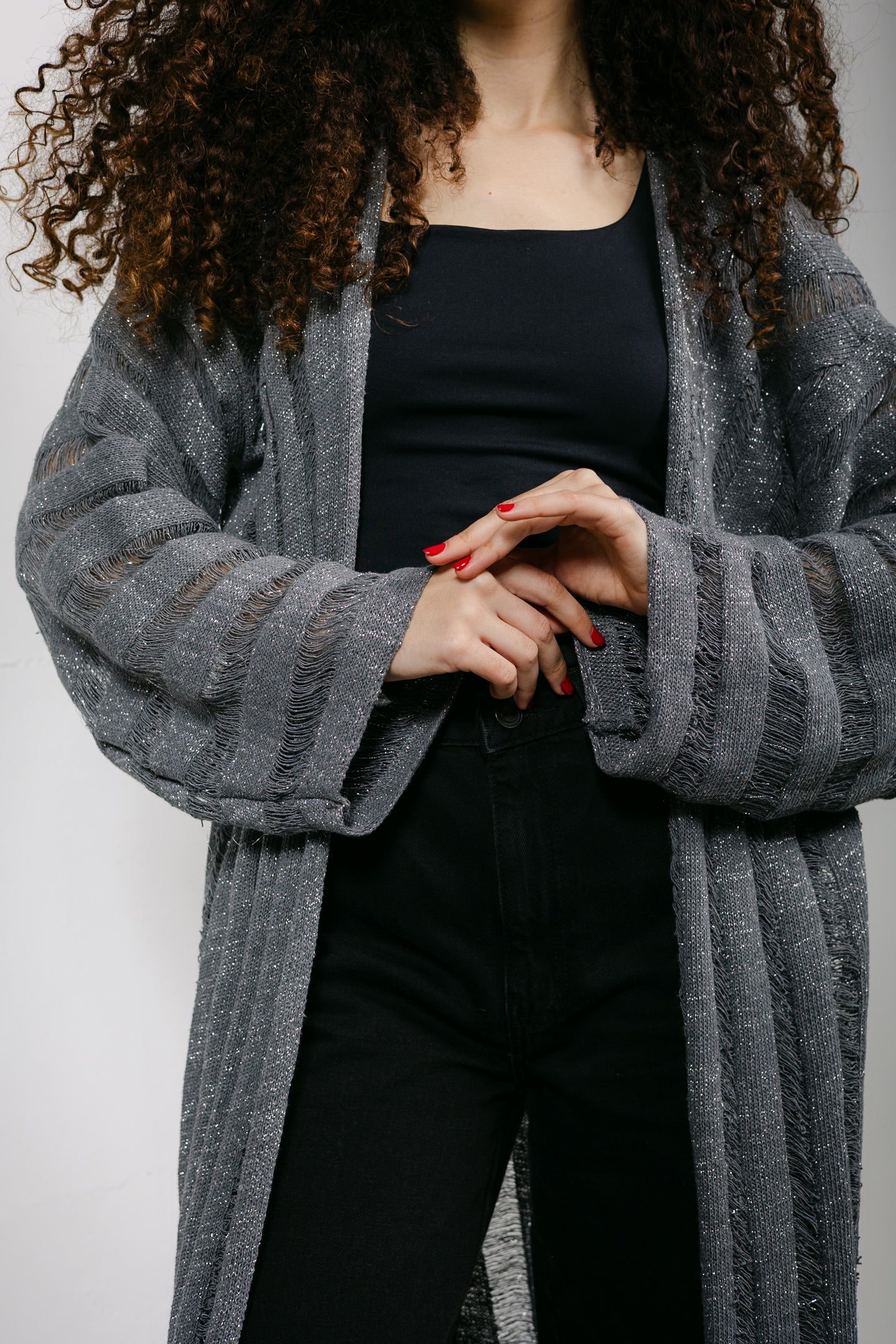 Sweet Attraction Cardigan in Shimmer grey