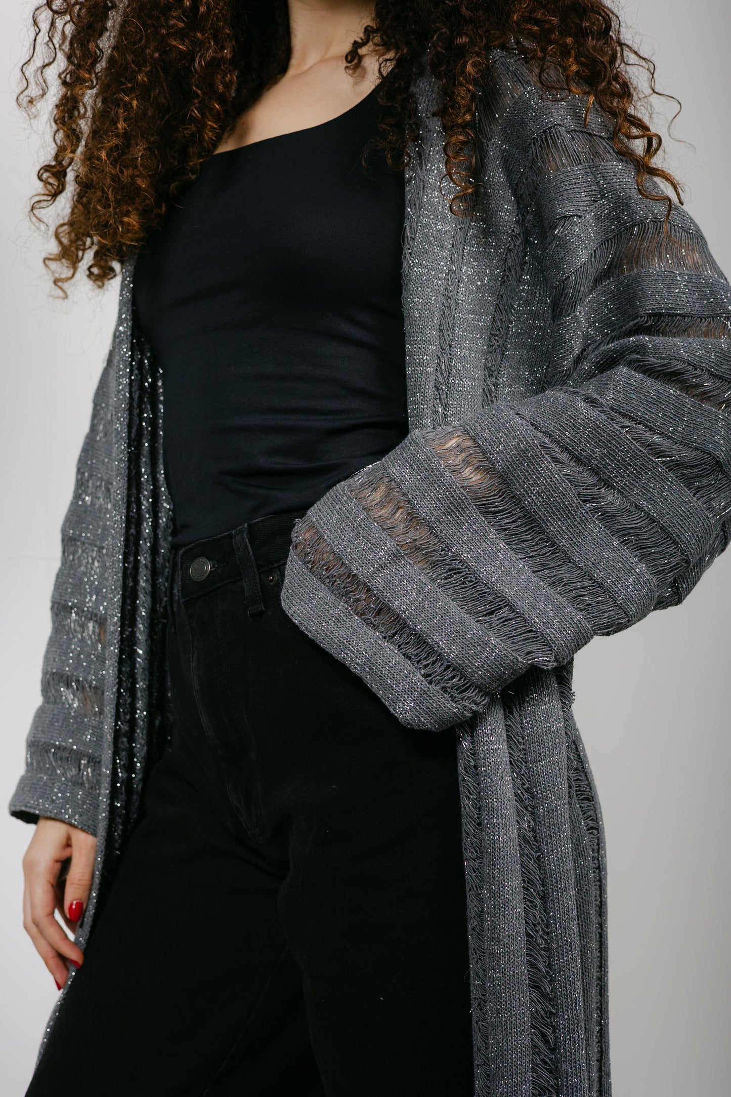 Sweet Attraction Cardigan in Shimmer grey