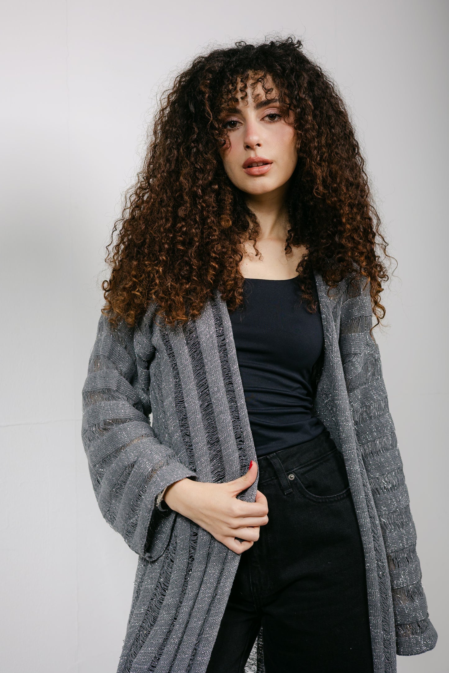 Sweet Attraction Cardigan in Shimmer grey