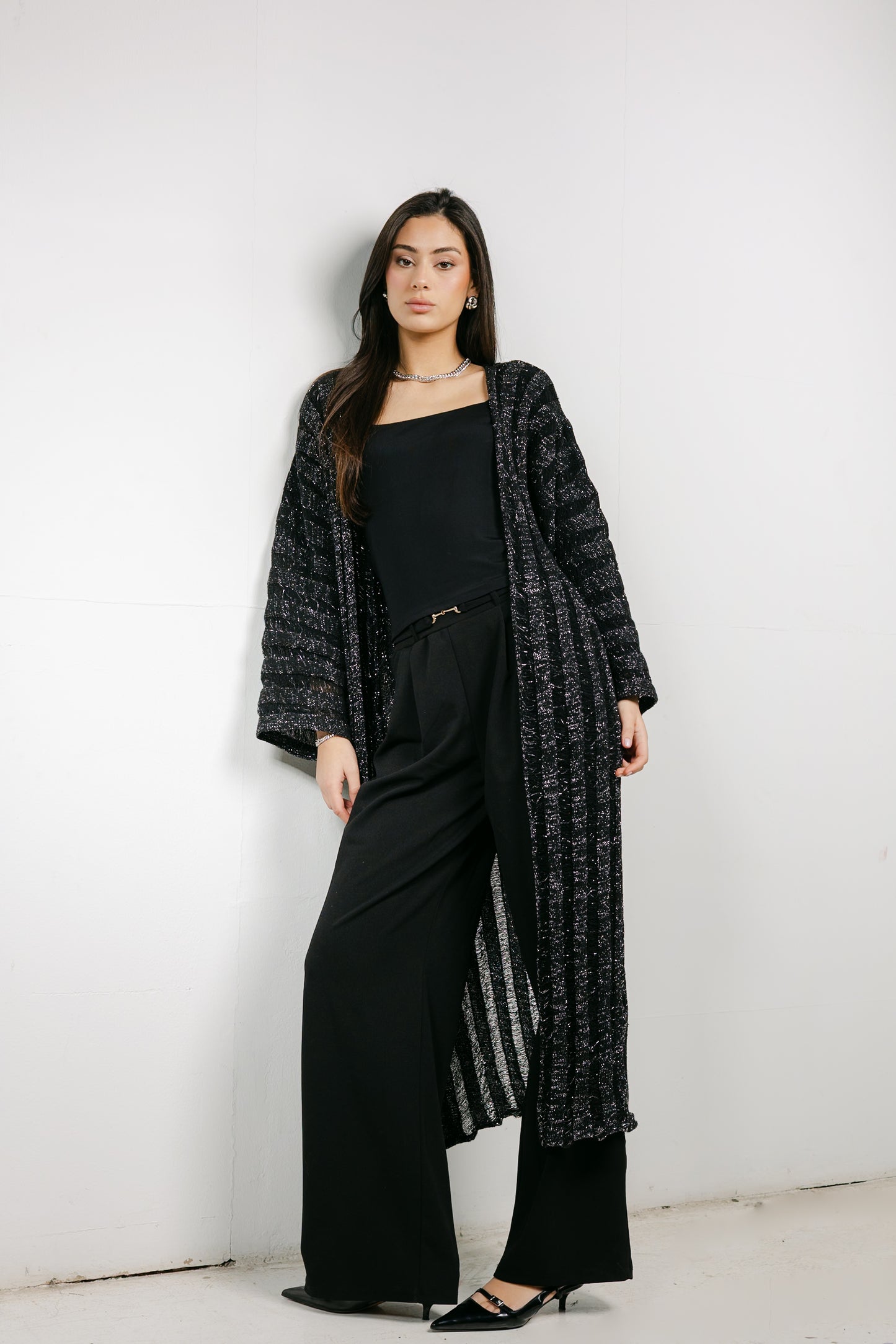 Sweet Attraction Cardigan in Shimmer black