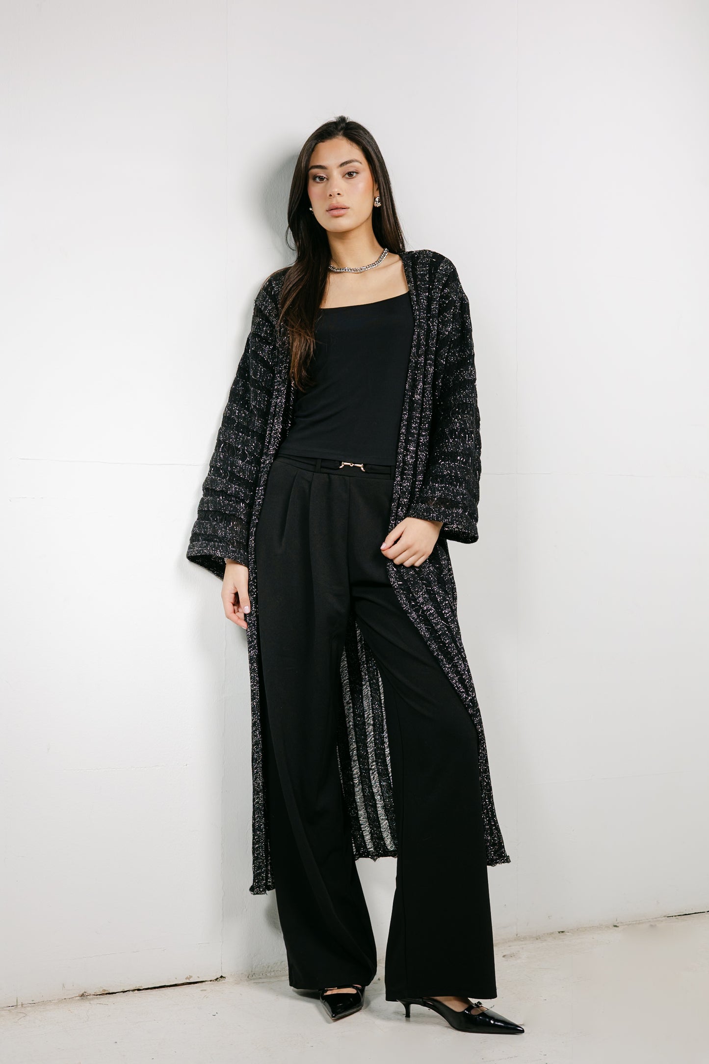 Sweet Attraction Cardigan in Shimmer black