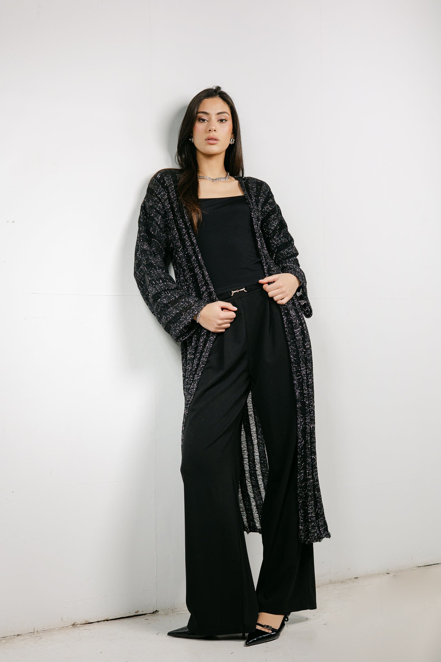 Sweet Attraction Cardigan in Shimmer black