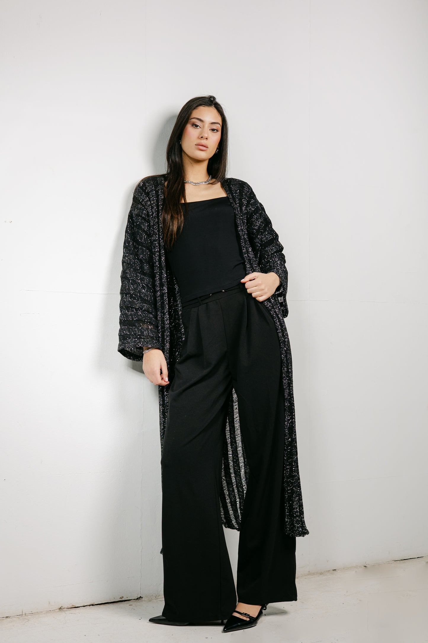 Sweet Attraction Cardigan in Shimmer black