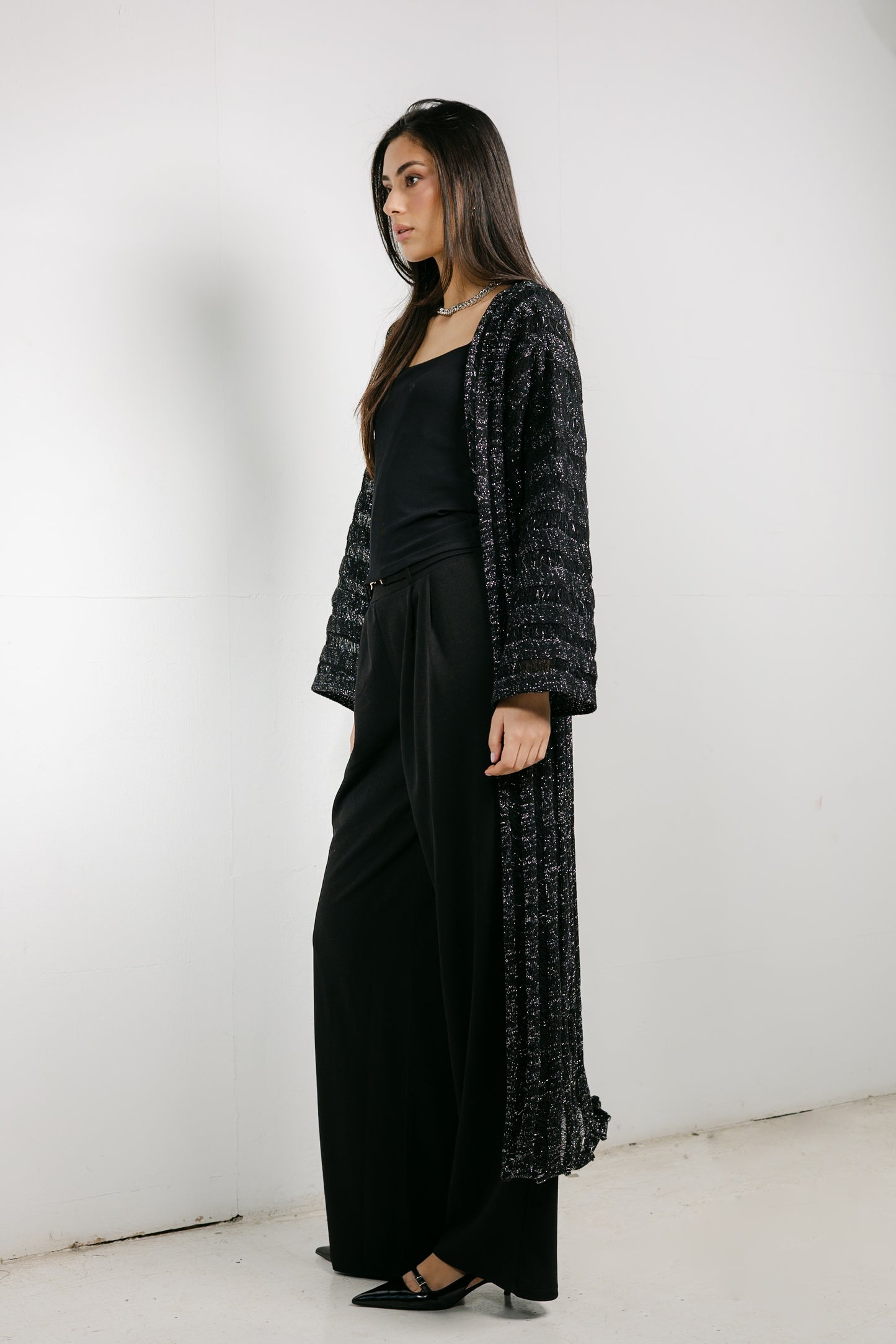 Sweet Attraction Cardigan in Shimmer black