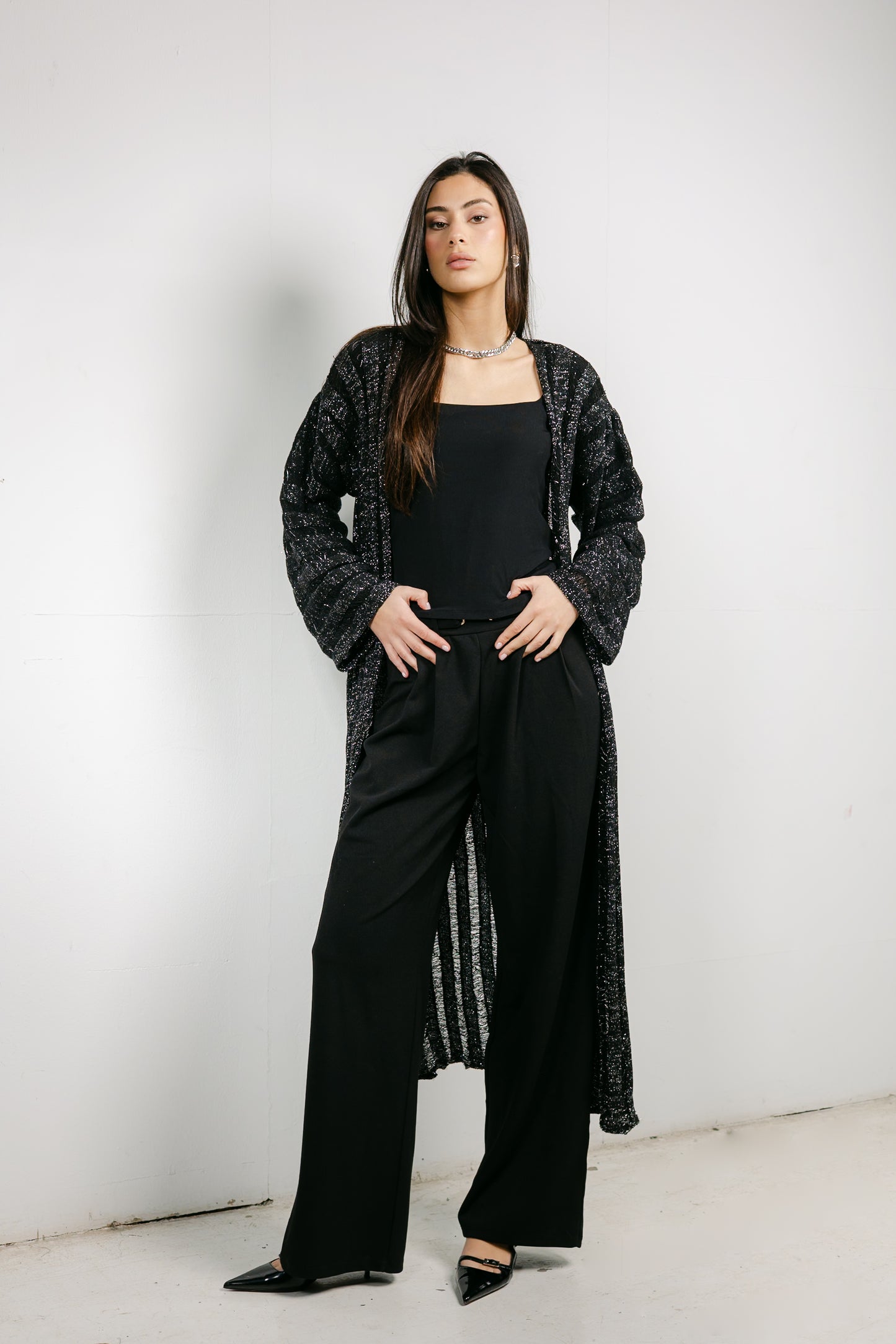 Sweet Attraction Cardigan in Shimmer black