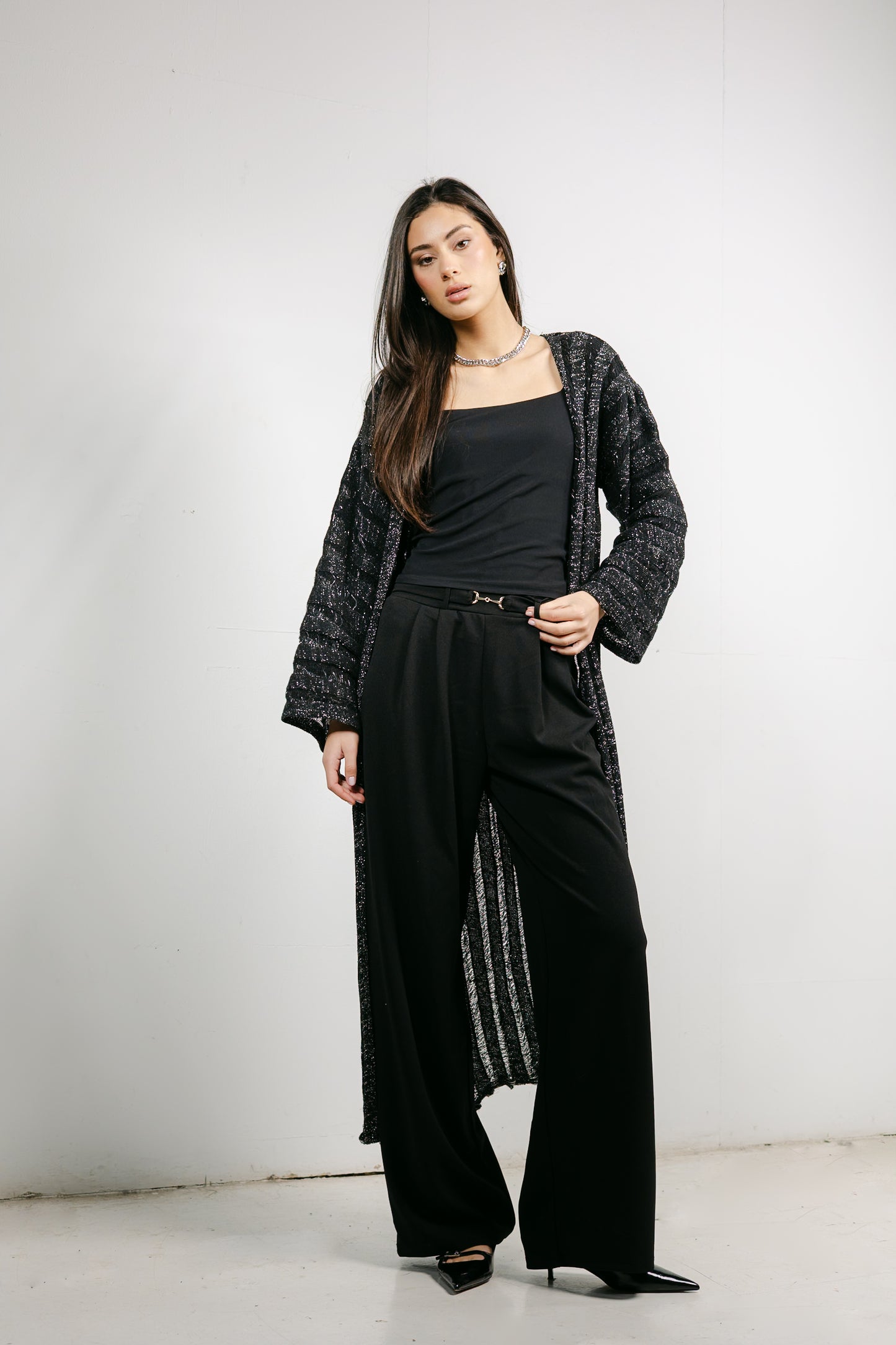 Sweet Attraction Cardigan in Shimmer black